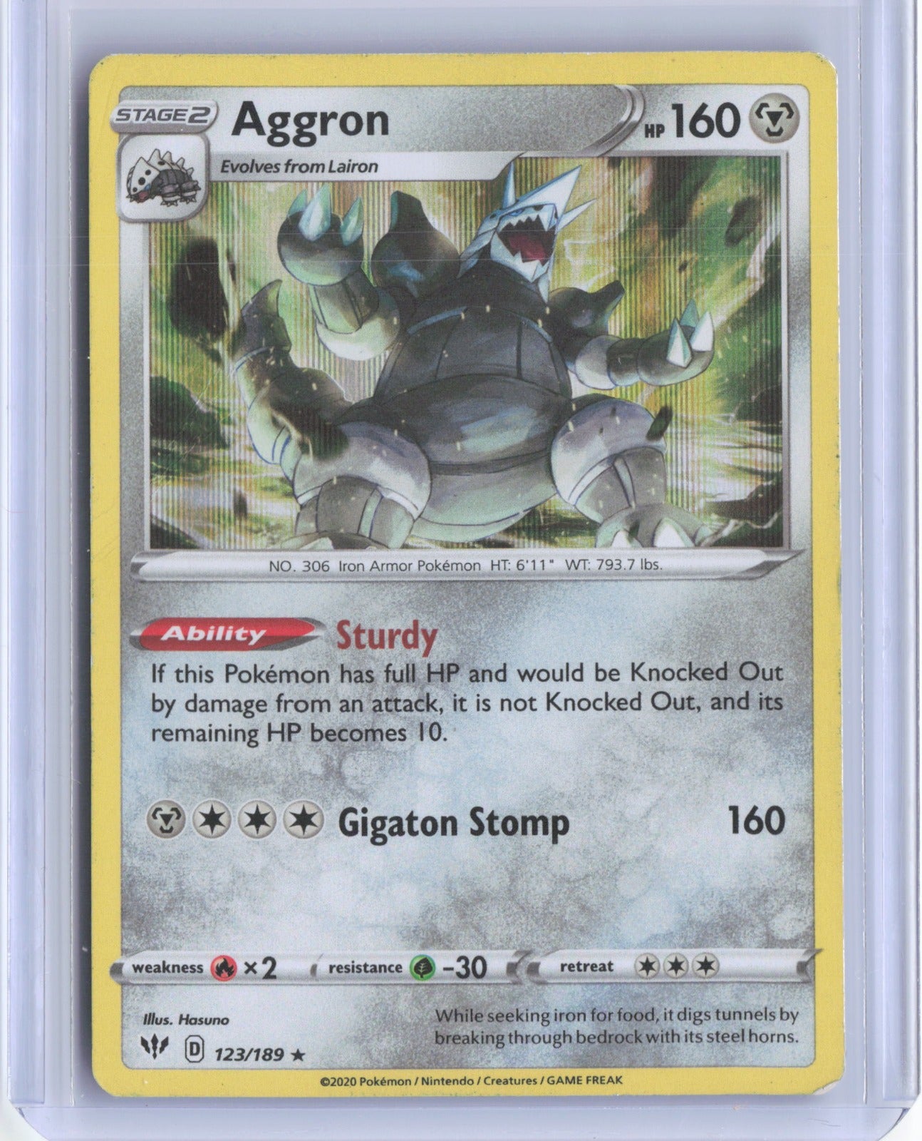 Aggron Holo Holo Rare SWSH03: Darkness Ablaze 123/189