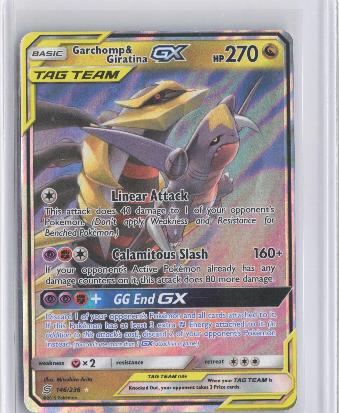 Garchomp & Giratina GX 146/236 Holo GX Rare Unified Minds Pokemon TCG Card