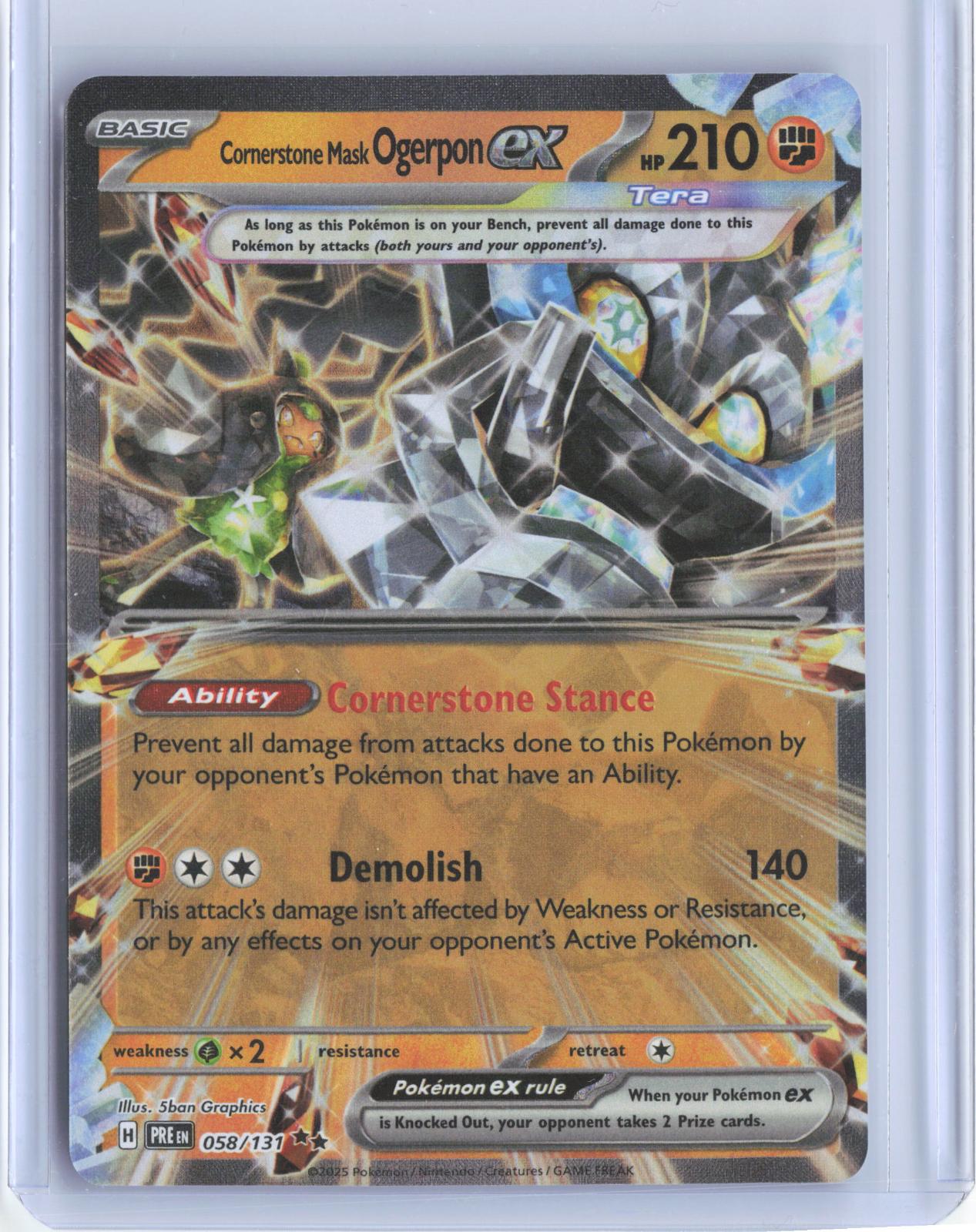 Cornerstone Mask Ogerpon ex 058/131 Holo Prismatic Evolutions Pokemon TCG Card