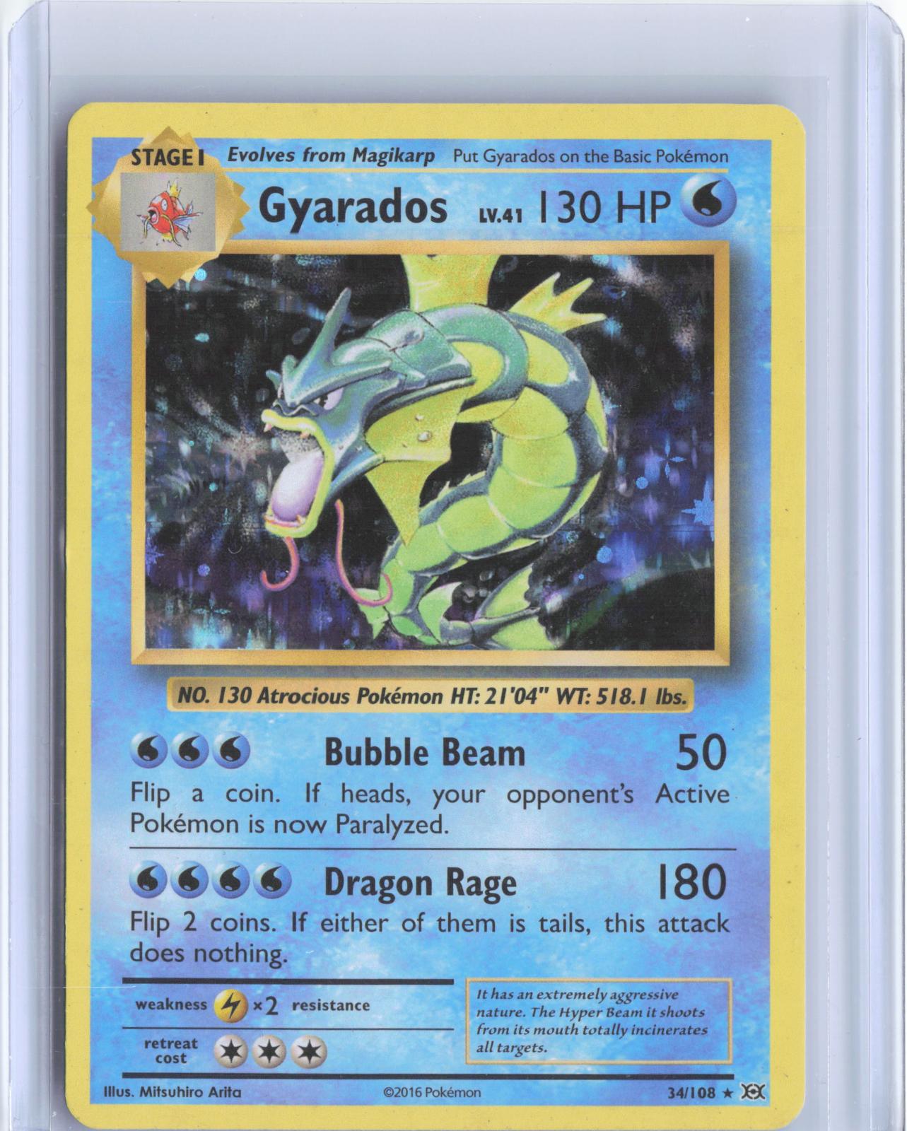 Gyarados 34/108 Holo Rare Evolutions Pokemon