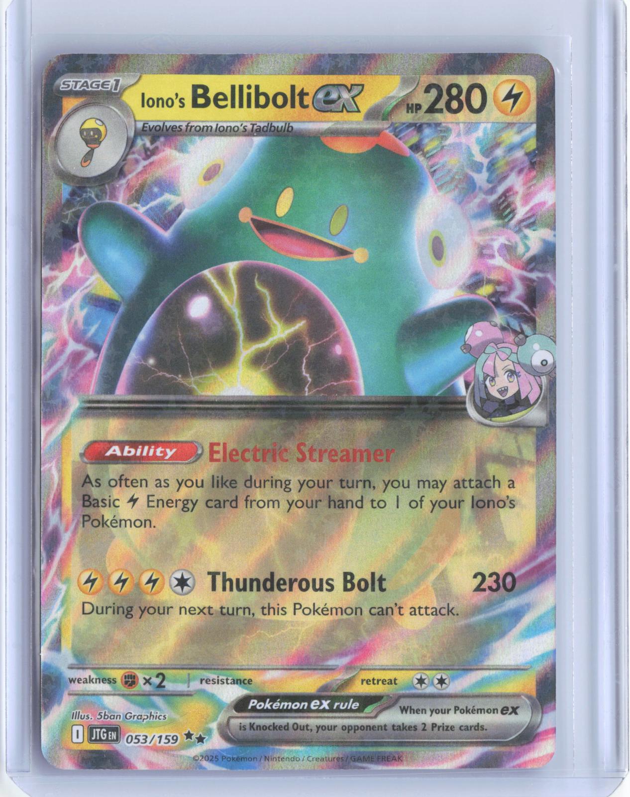Iono's Bellibolt ex 053/159 Double Rare Journey Together Pokemon TCG Card