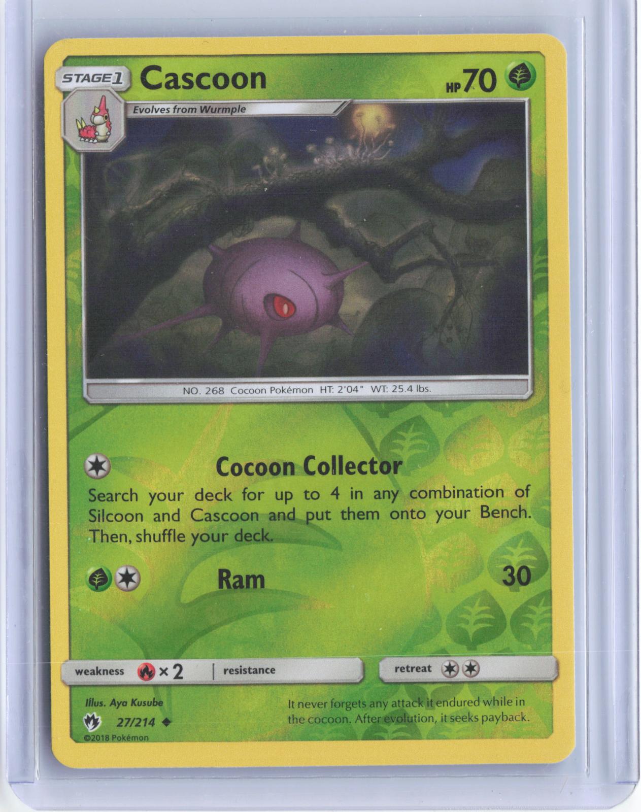 Cascoon 27/214 Uncommon Lost Thunder Pokemon Reverse Holo TCG Card