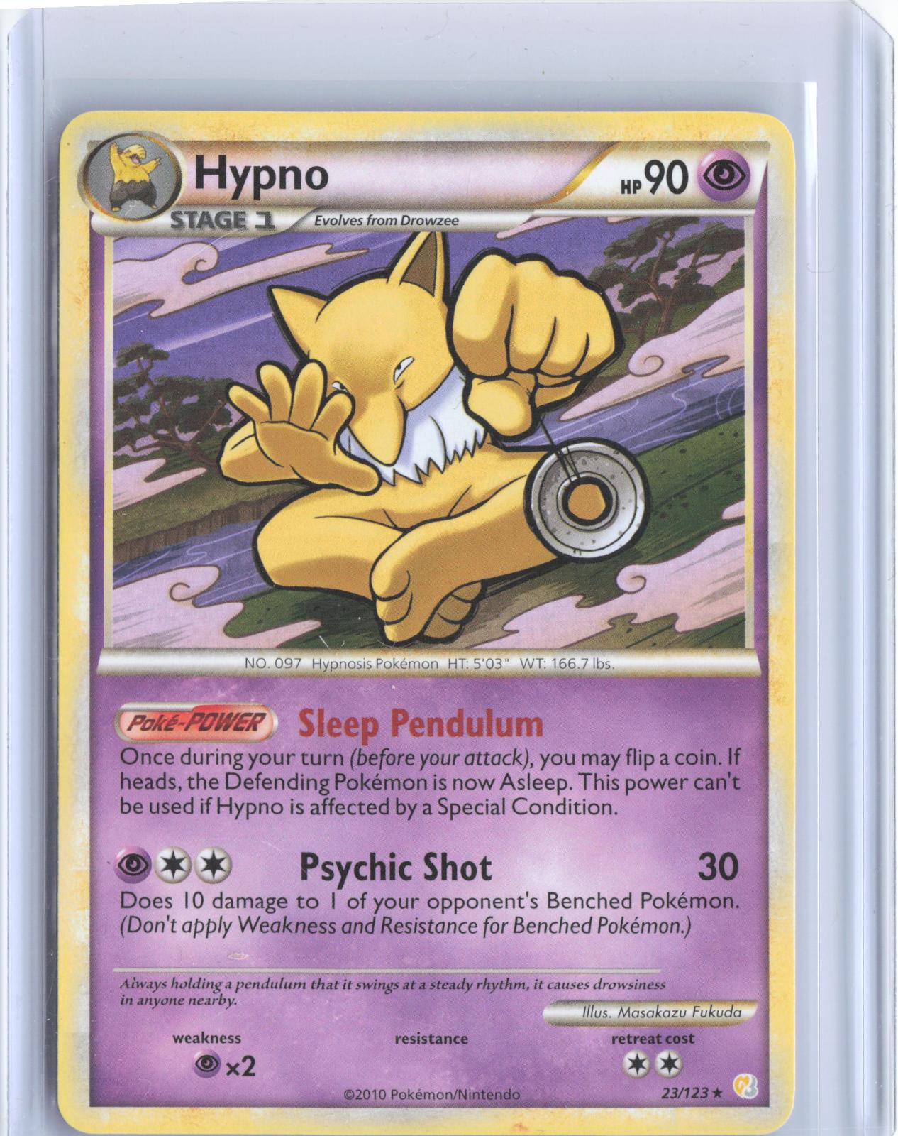 Hypno 23/123 Rare HeartGold & SoulSilver Pokemon TCG Card