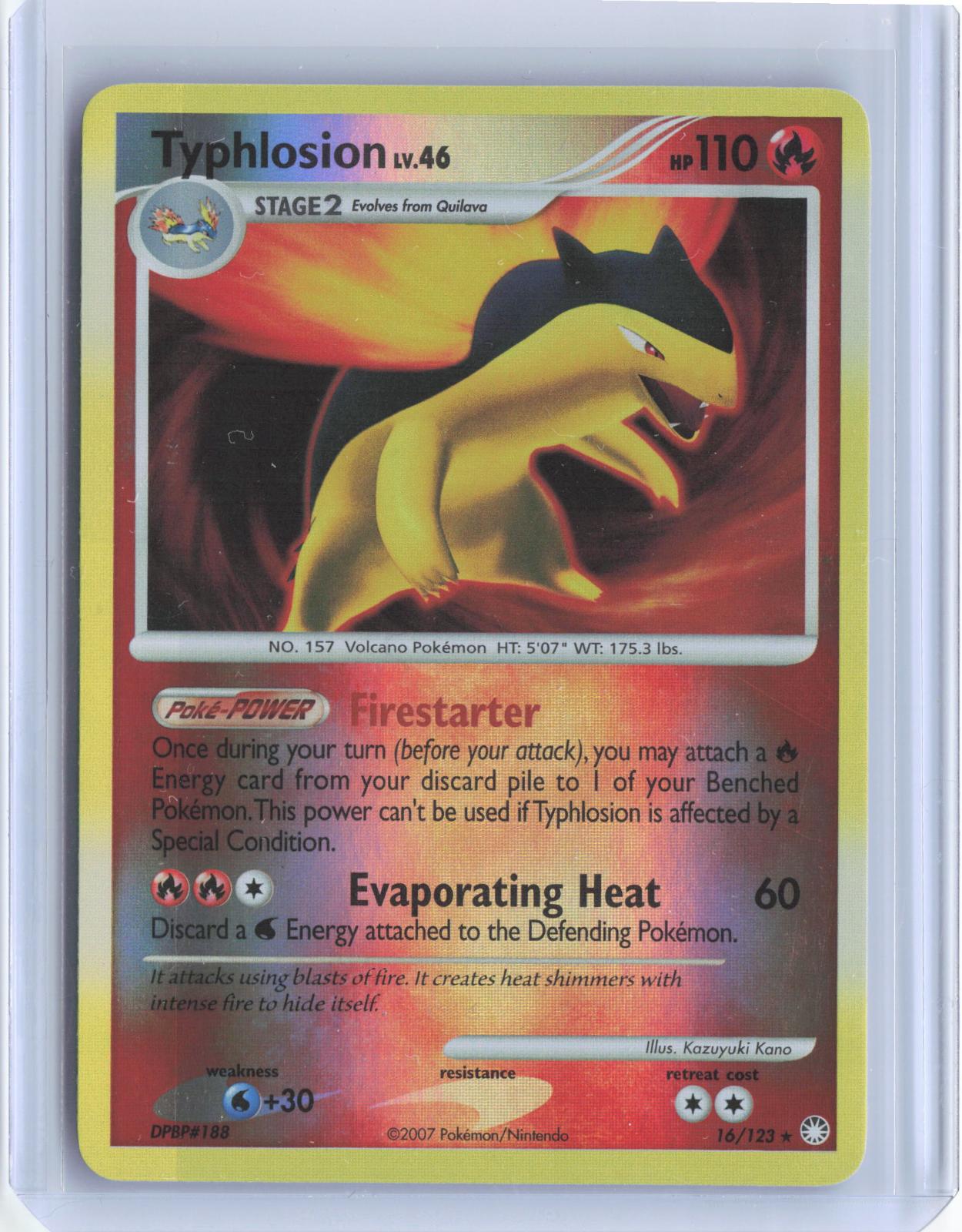 Typhlosion 16/123 Holo Rare Mysterious Treasures Pokemon Reverse Holo TCG Card