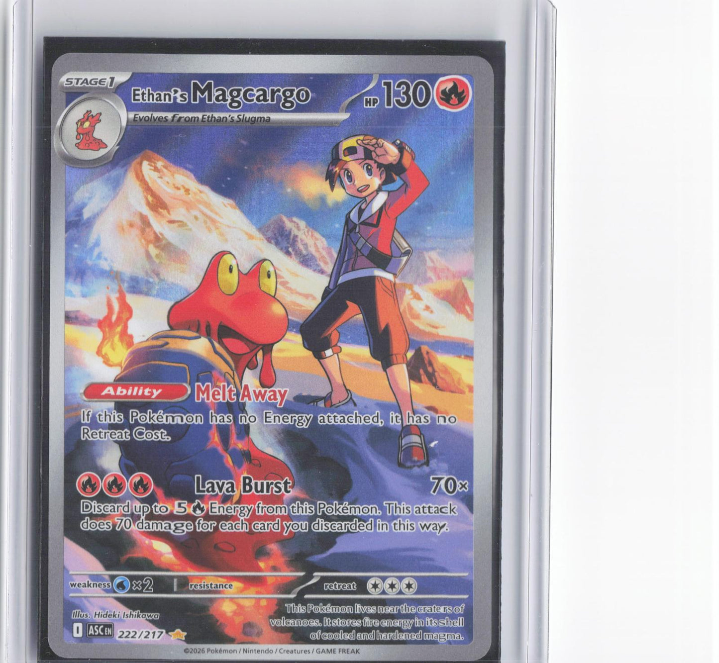 Ethan's Magcargo 222/217 Illustration Rare Ascended Heroes Pokemon Holo
