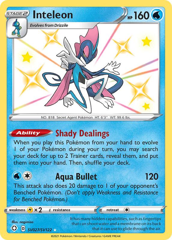 Inteleon - SV027/SV122 - Shining Fates: Shiny Vault (SHFSV) Pokémon Card TCG