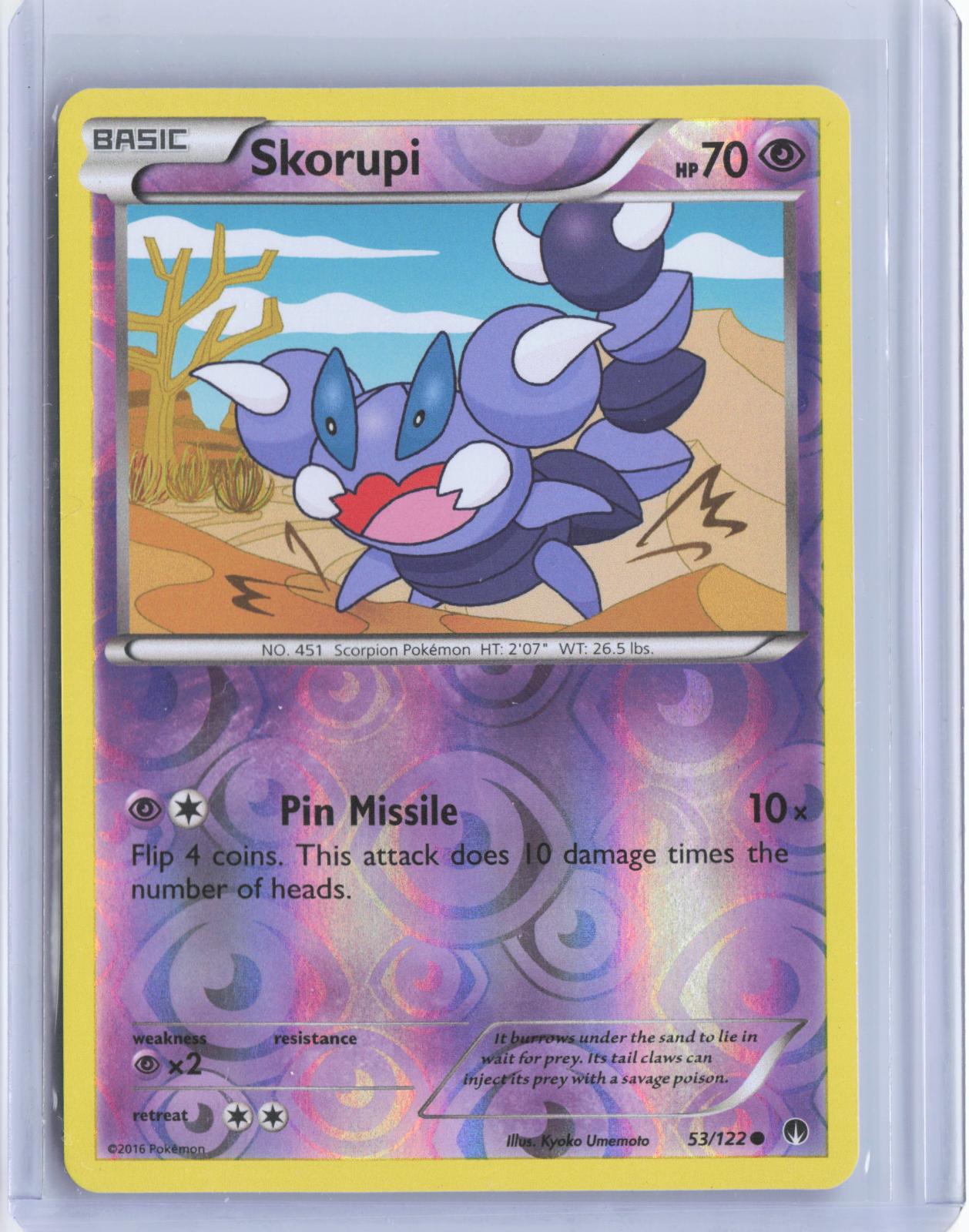 Skorupi 53/122 Common BREAKpoint Pokemon Reverse Holo TCG Card