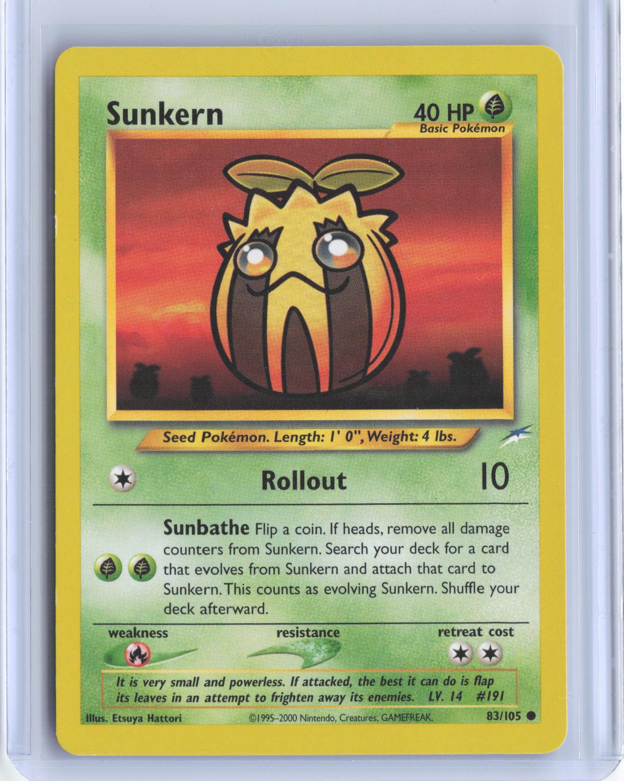 Sunkern 83/105 Common Neo Destiny Pokemon Unlimited TCG Card