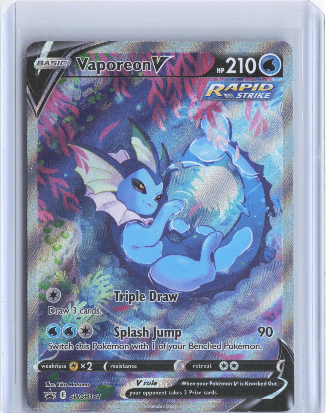 Vaporeon V SWSH181 Holo Promo Sword & Shield Promo Pokemon TCG Card