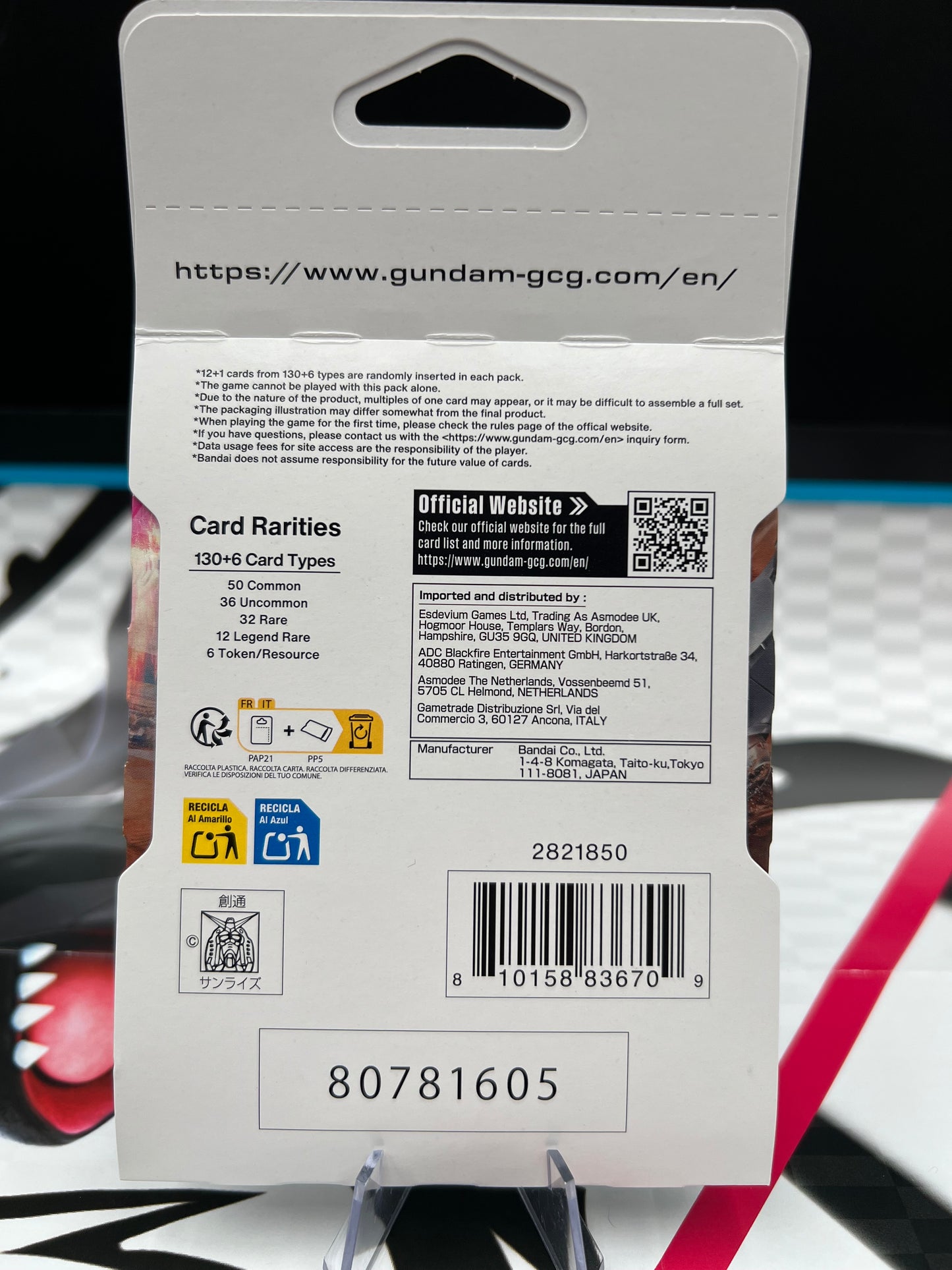 Gundam Newtype Rising Sleeved Booster Pack - Newtype Rising (GD01) Bandai Namco English TCG