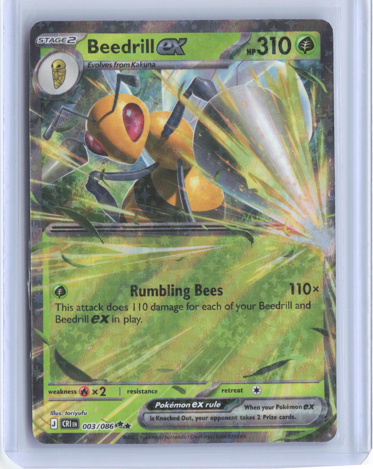 Beedrill ex 003/086 Double Rare Chaos Rising Pokemon TCG Card