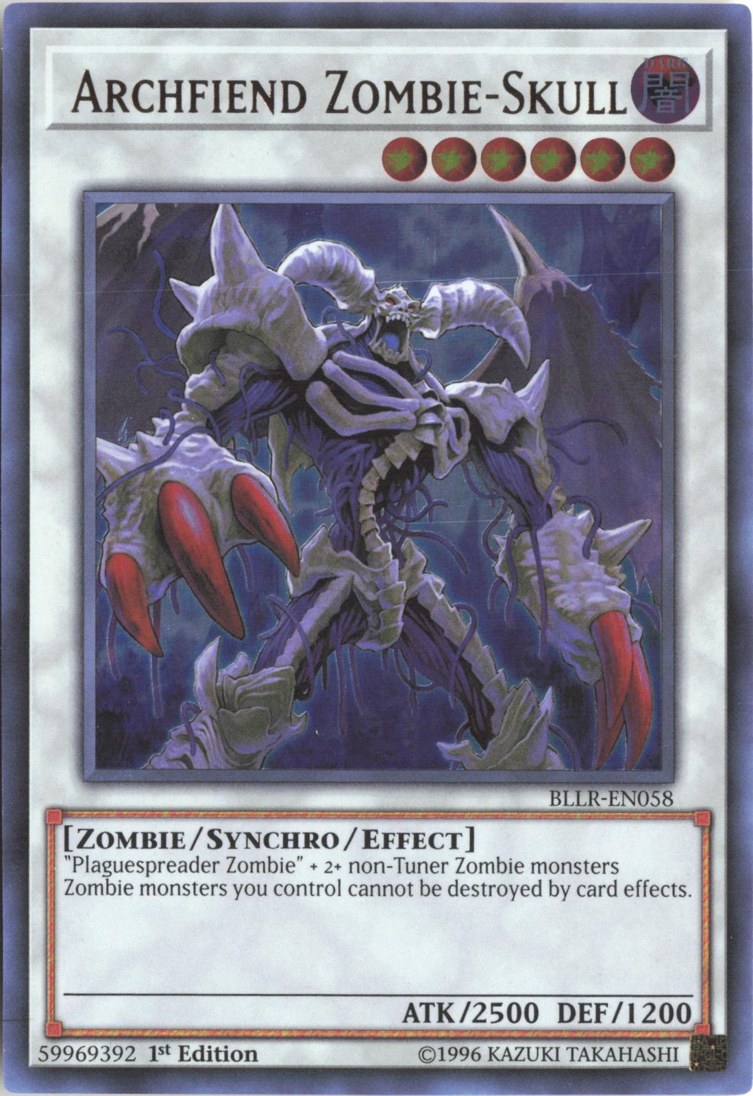 Archfiend Zombie-Skull BLLR-EN058 Battles of Legend: Light's Revenge Yu-Gi-Oh 1st Edition