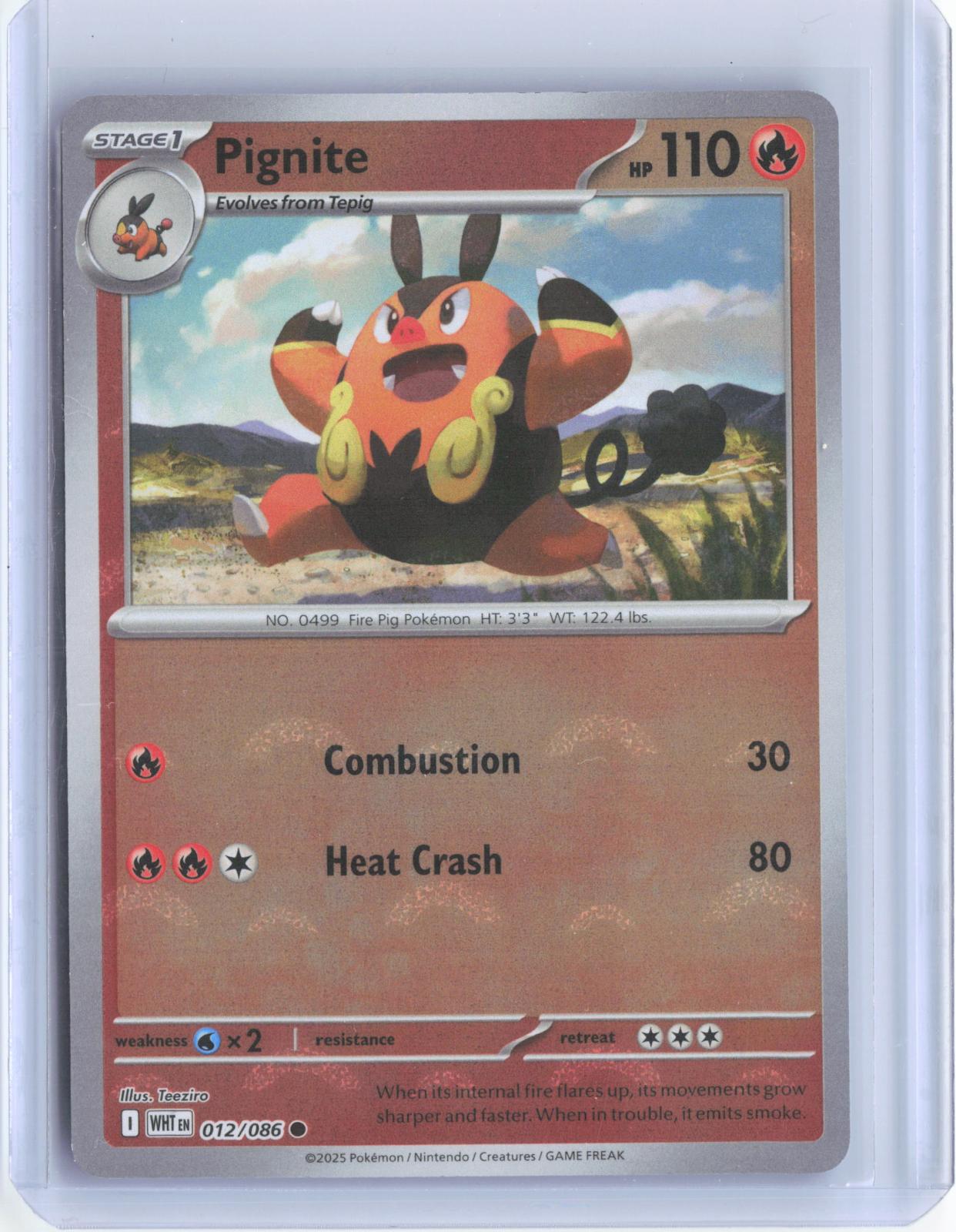 Pignite (Poke Ball Pattern) 012/086 Common White Flare Pokemon TCG Card
