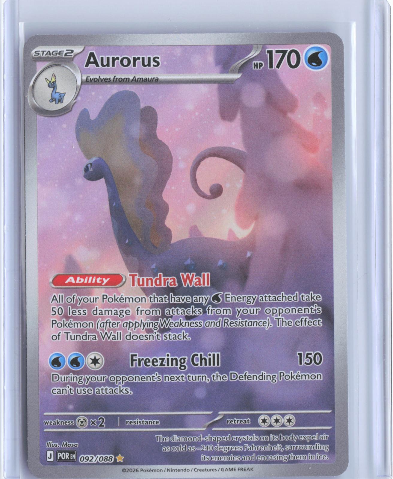 Aurorus 092/088 Holo Illustration Rare Perfect Order Pokemon TCG Card