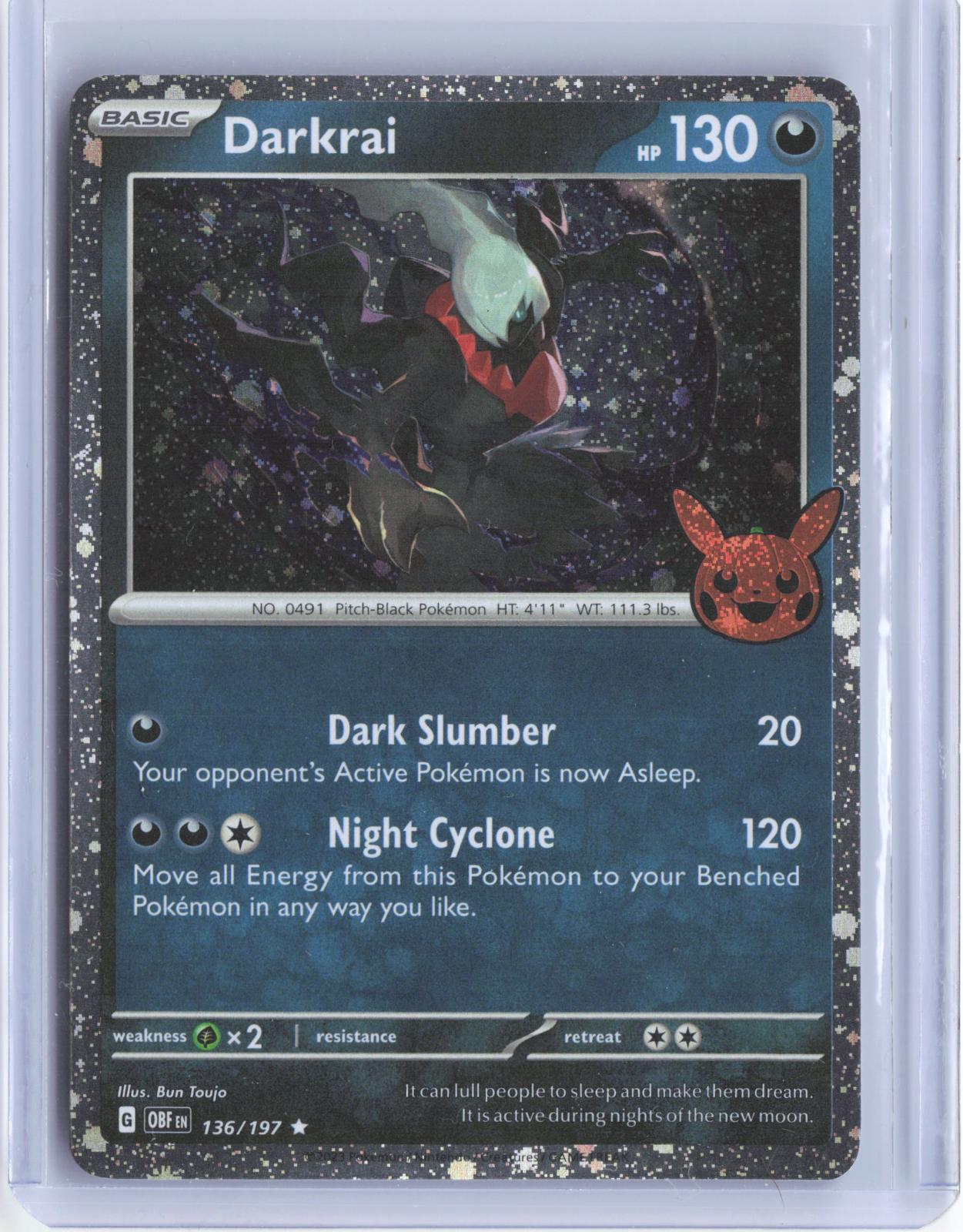 Darkrai (Cosmos Holo) 136/197 Holo Trick or Trade BOOster 2024 Pokemon TCG Card
