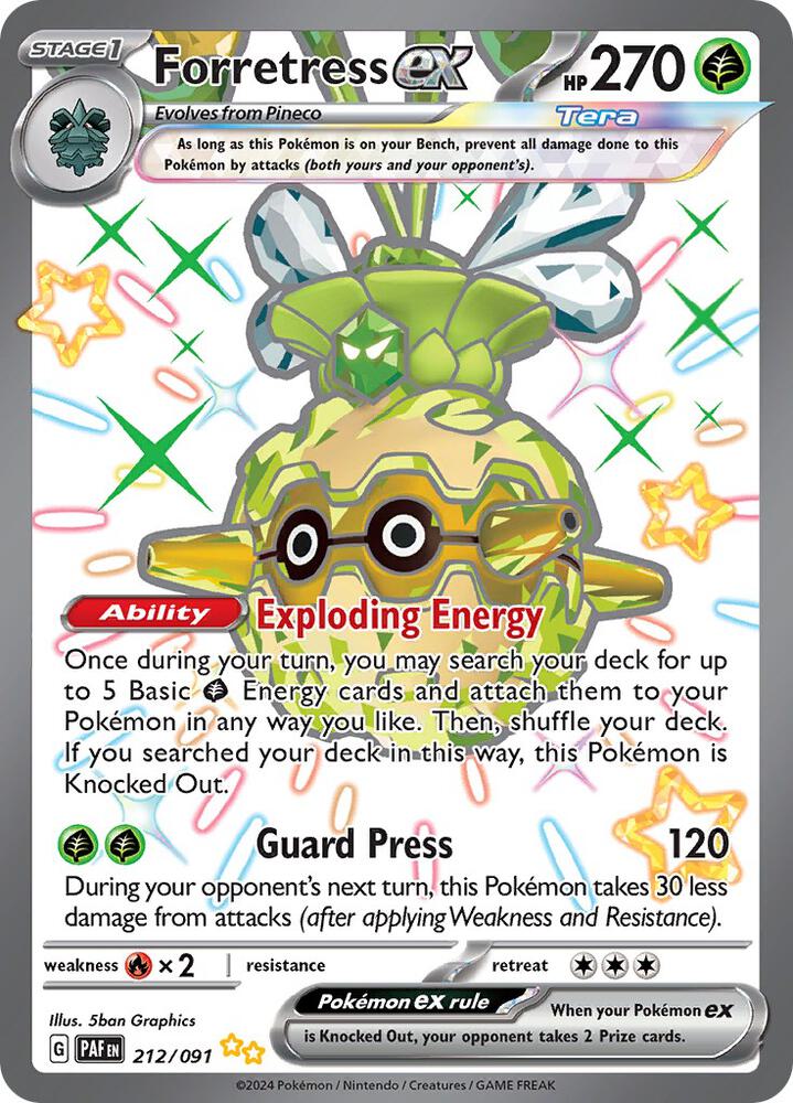Forretress ex - 212/091 - SV: Paldean Fates (PAF) Pokémon TCG
