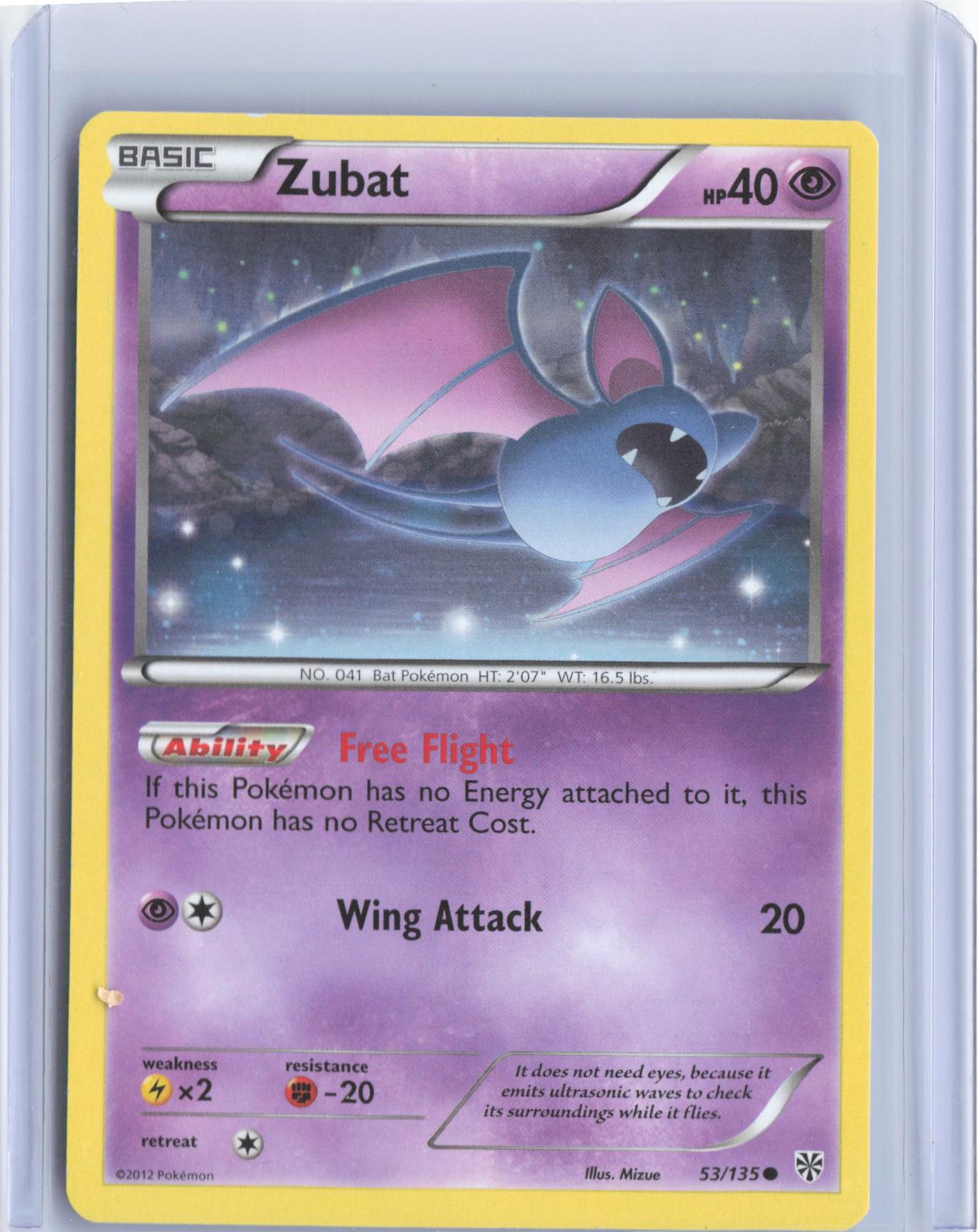 Zubat 53/135 Common Plasma Storm Pokemon TCG Card
