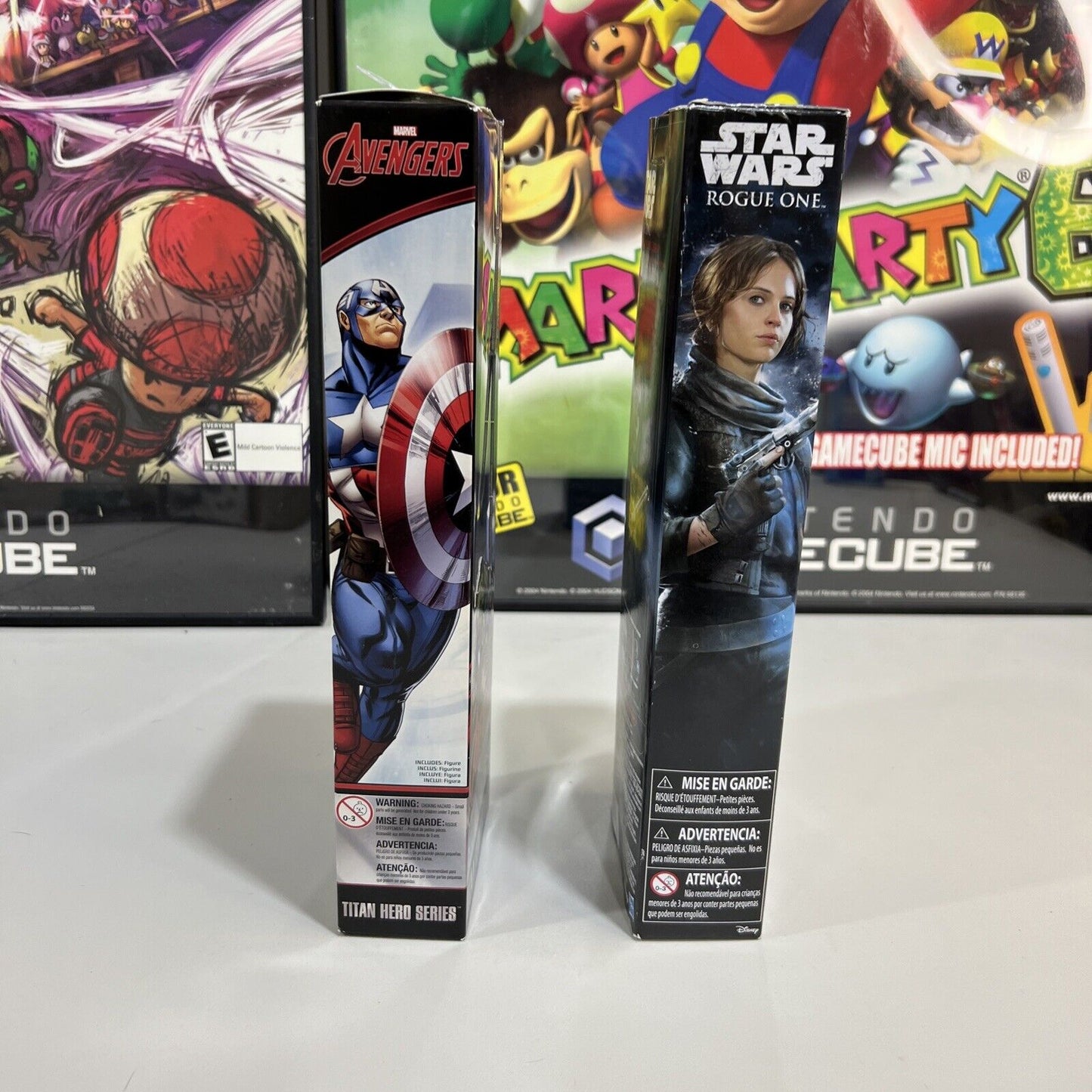 DISNEY STAR WARS SERGEANT JYN ERSO 10" + CAPTAIN AMERICA MARVEL FIGURE HASBRO.