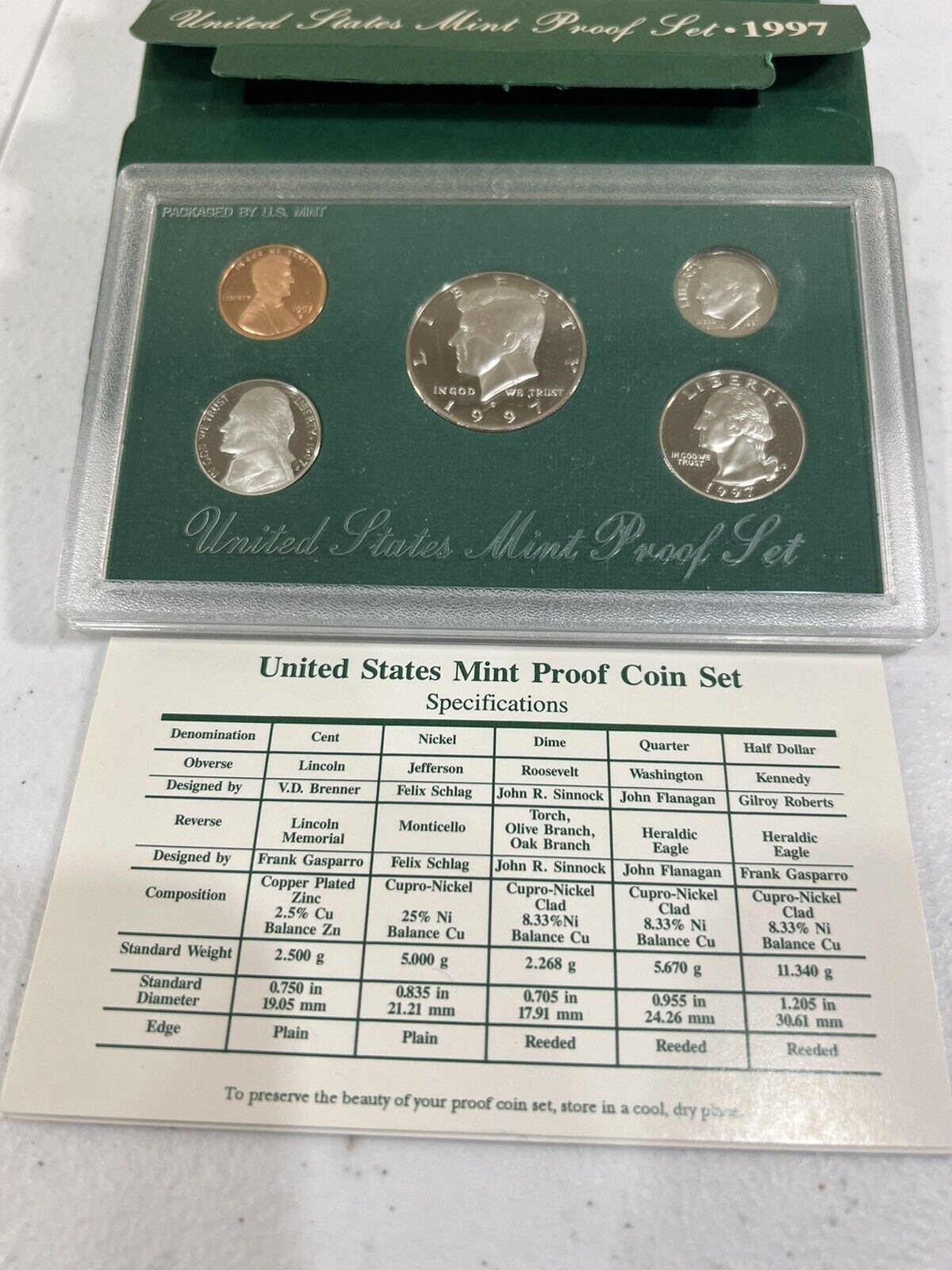 1994-1997 Proof Set United States US Mint Original Government Packaging Box