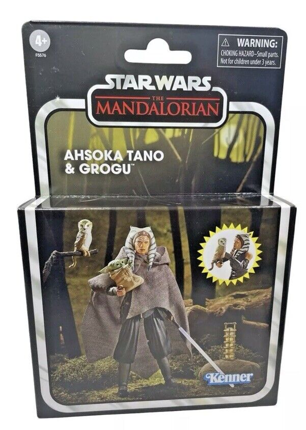 STAR WARS -AHSOKA TANO & GROGU- THE MANDALORIAN KENNER FIGURE - NEW SEALED 3.75"