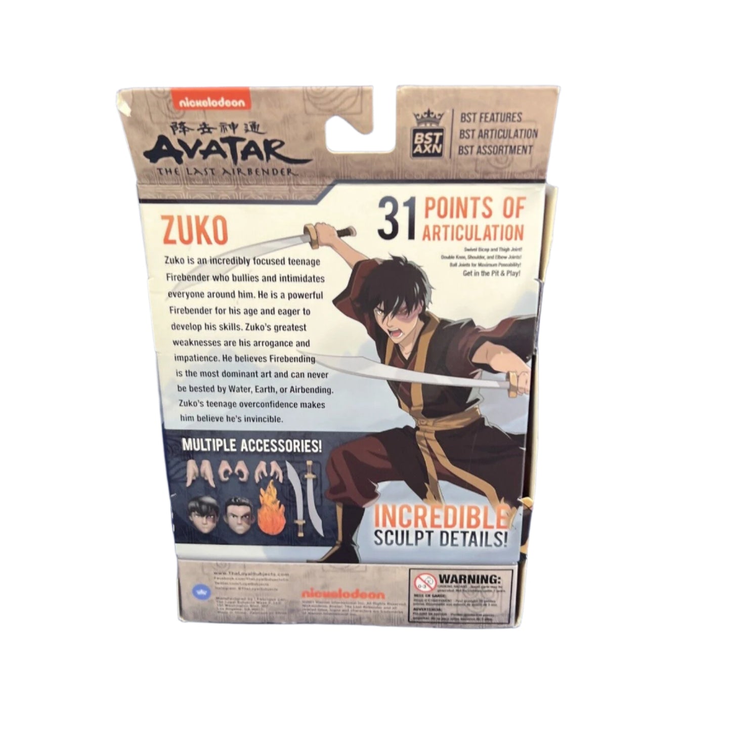 Avatar: The Last Airbender ZUKO Firebender Action Figure Nickelodeon 2021 NEW