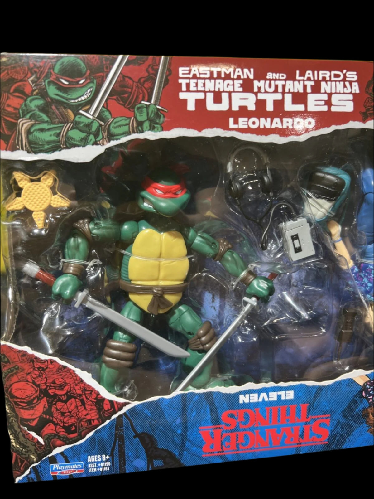 Playmates TMNT Teenage Mutant Ninja Turtles Stranger Things Leonardo Eleven NEW