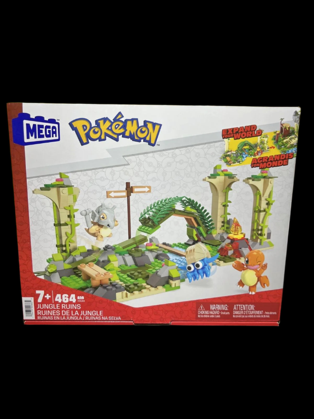 MEGA Pokemon Building Toy Kit, Jungle Ruins with 3 Action Figures 464 Pieces