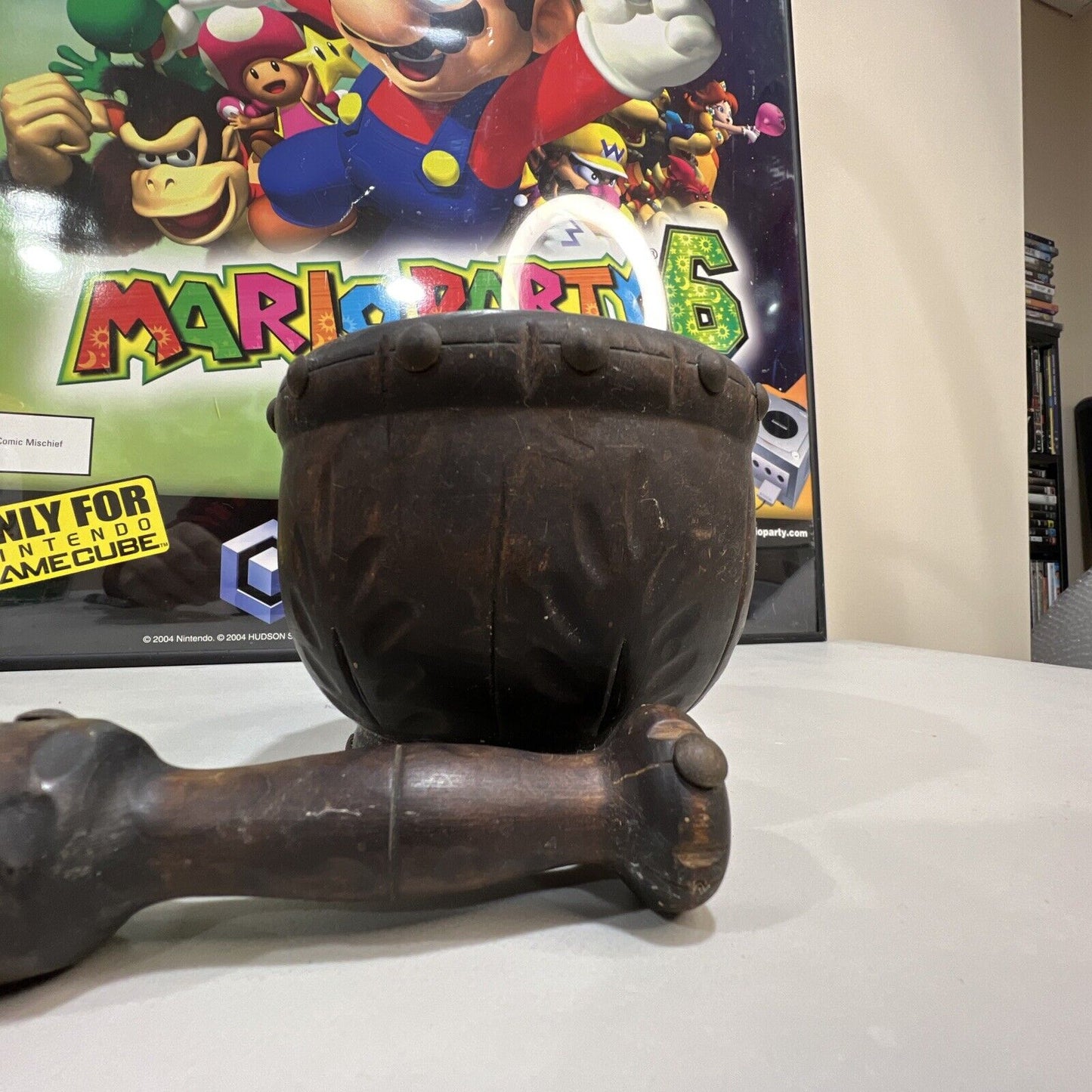 VINTAGE WOOD MORTAR AND PESTLE SET