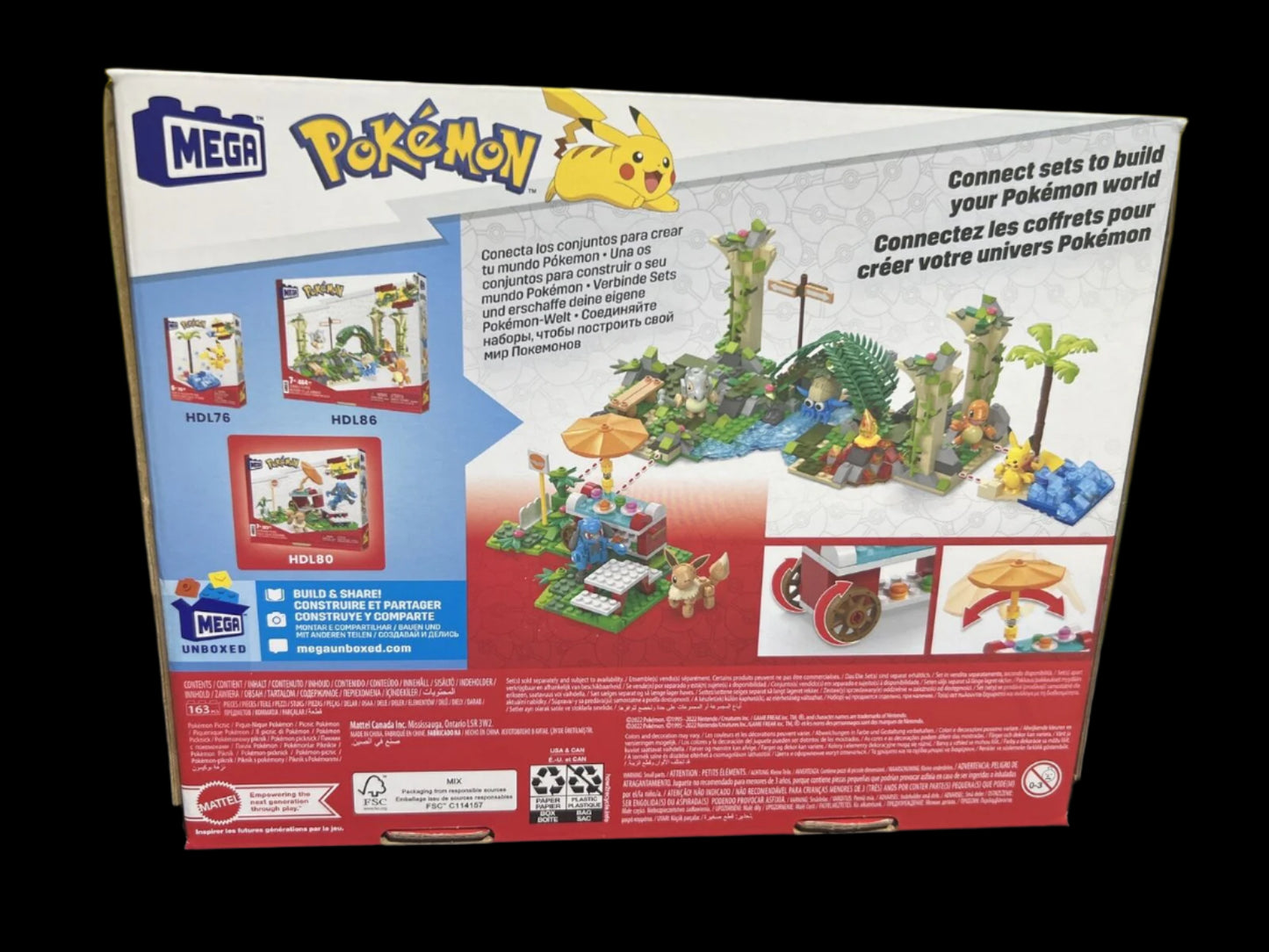 Mega POKEMON: 163pc POKEMON PICNIC Building Set (2022) Mattel - NEW Eevee and Riolu