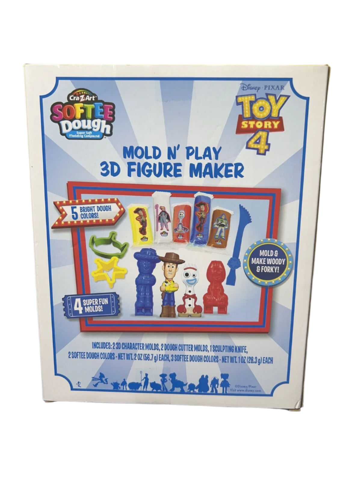 TOY STORY 4 MOLD N PLAY 3D FIGURE MAKER DISNEY PIXAR SOFTEE DOUGH