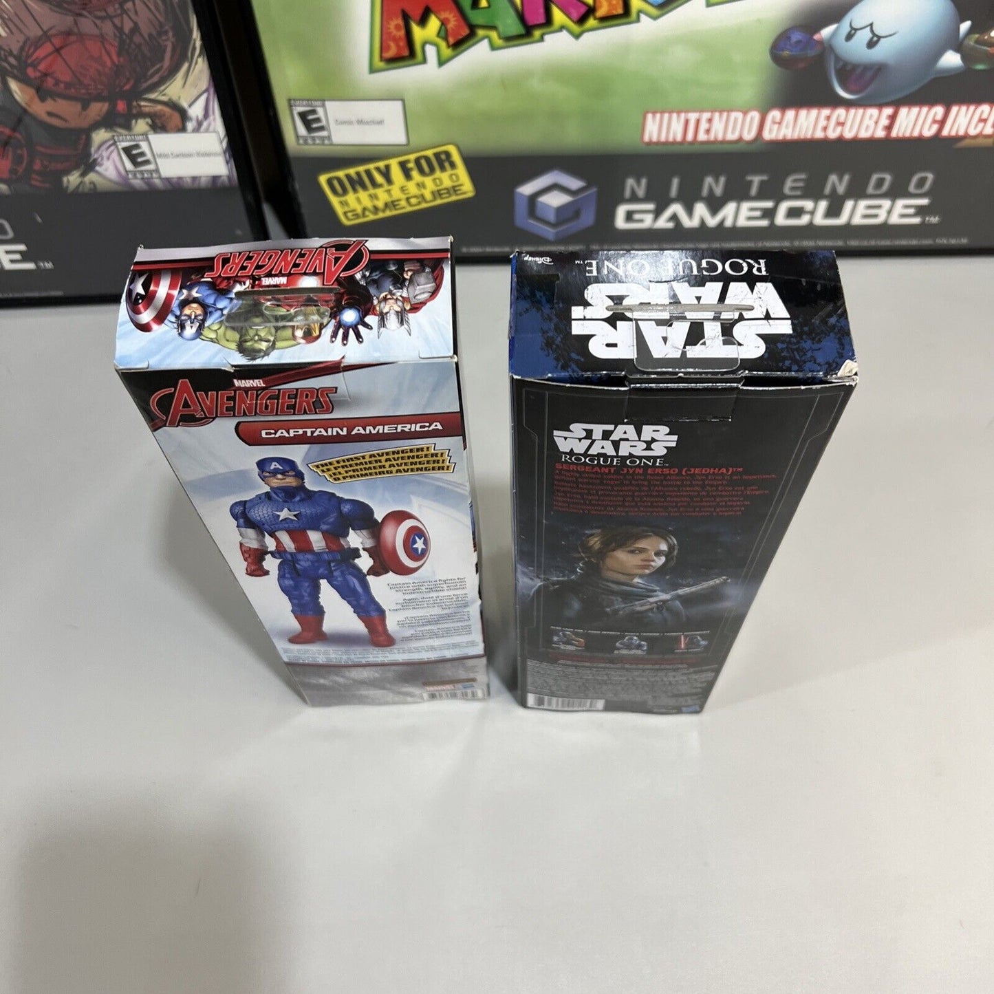 DISNEY STAR WARS SERGEANT JYN ERSO 10" + CAPTAIN AMERICA MARVEL FIGURE HASBRO.
