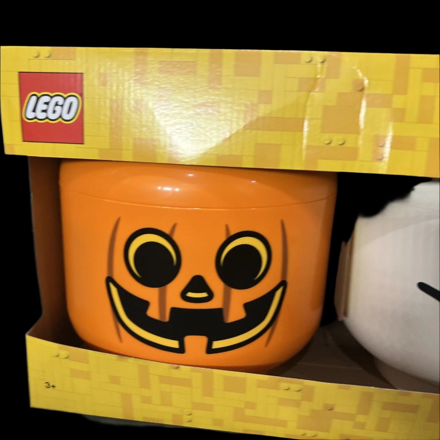 Lego Giant Halloween Special Edition Storage Head 2 Piece Set Pumpkin Skeleton