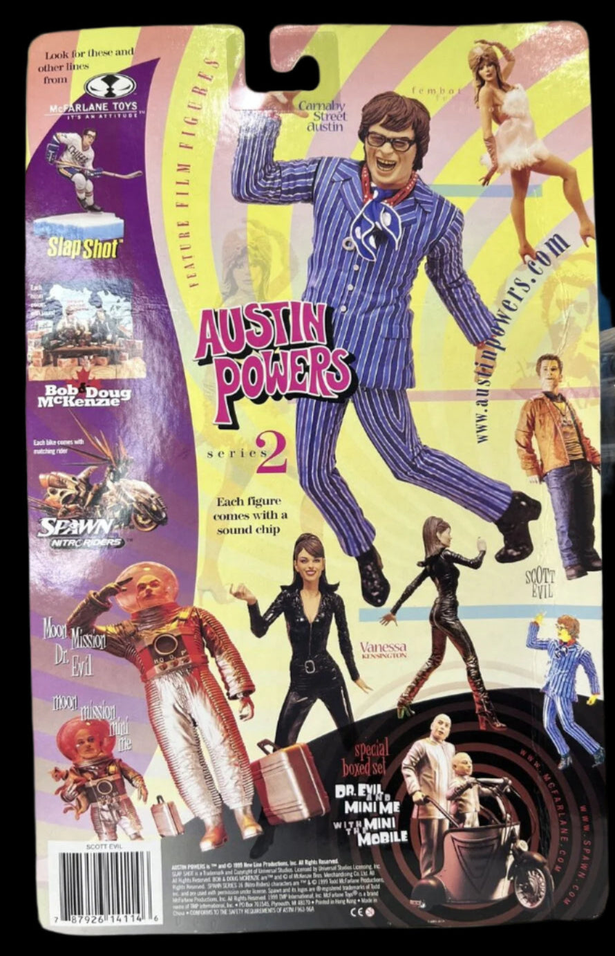 X2 McFarlane Toys Austin Powers S2 Scott Evil Action & Vanessa Kensington 1999