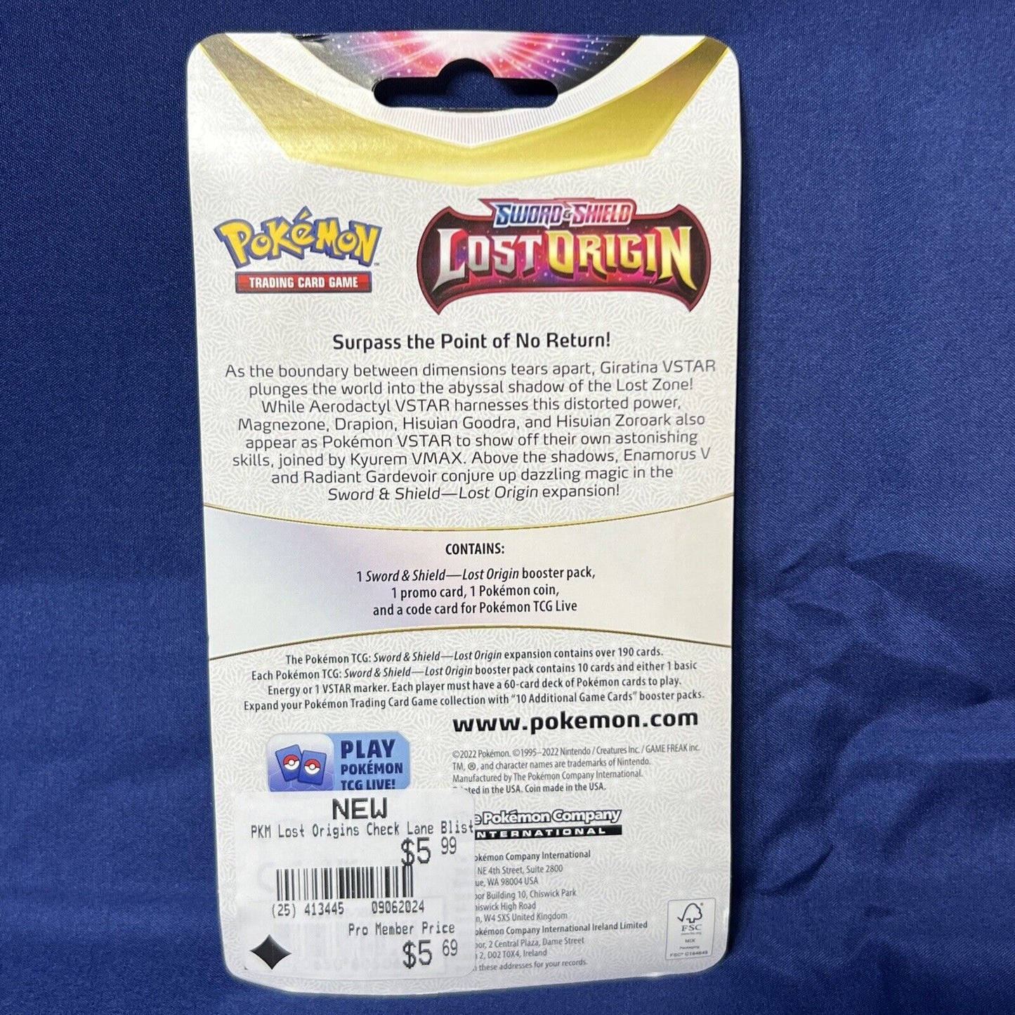 Pokémon Lost Origins Blister Pack + Croagunk Promo + Coin TCG Sword And Shield