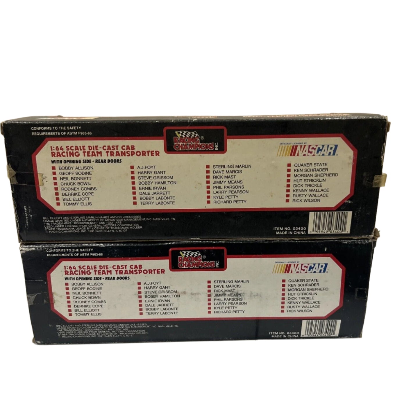 x2 1:64 DIE CAST SEMI-TRUCK RACING TRANSPORTER CHAMPIONS NASCAR KEN MOBIL 1 72