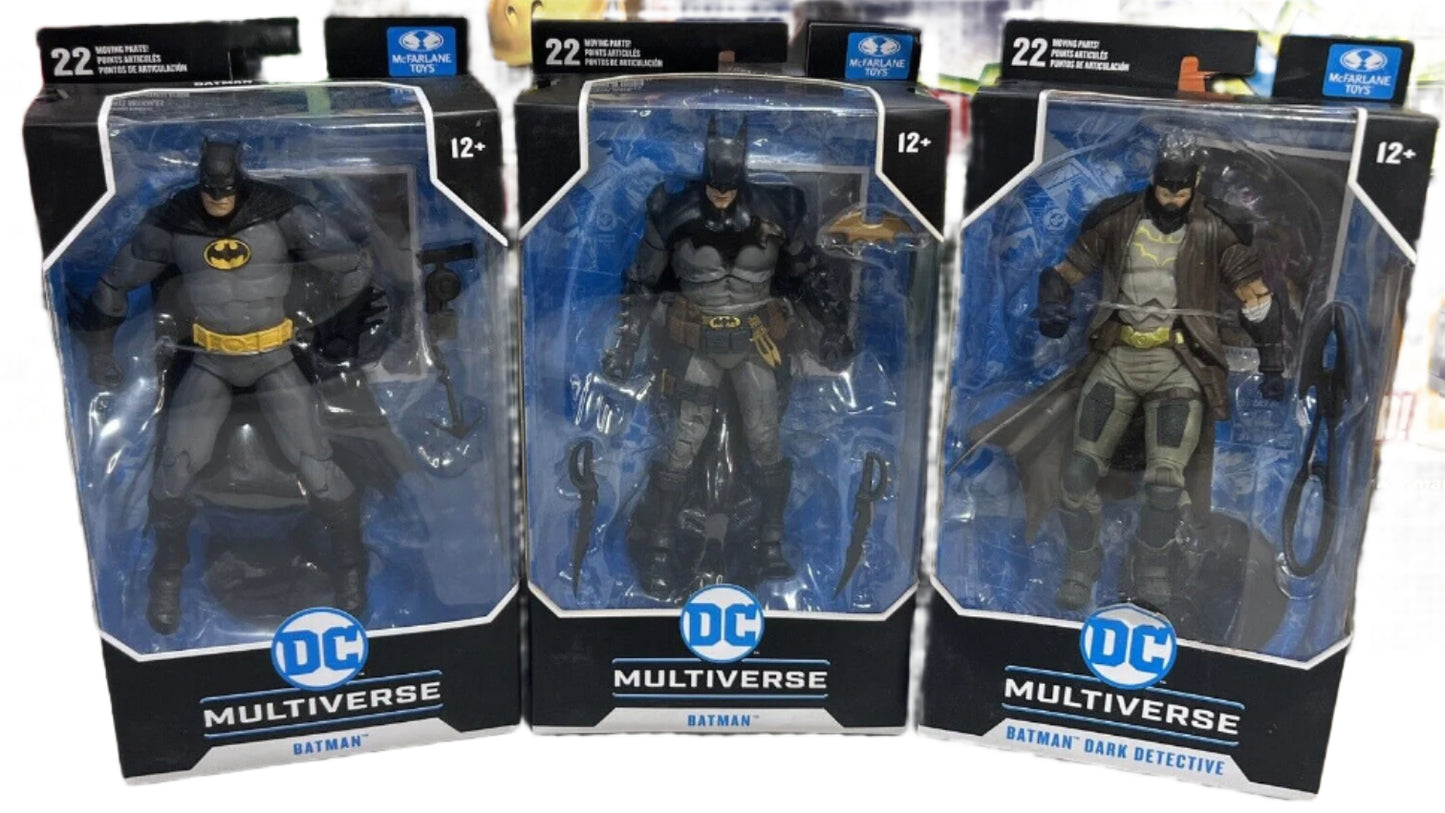 x3 McFarlane Toys DC Multiverse BATMAN DARK DETECTIVE: DC FUTURE STATE + BATMAN: THREE JOKERS + BATMAN: DESIGNED BY TODD MCFARLANE!
