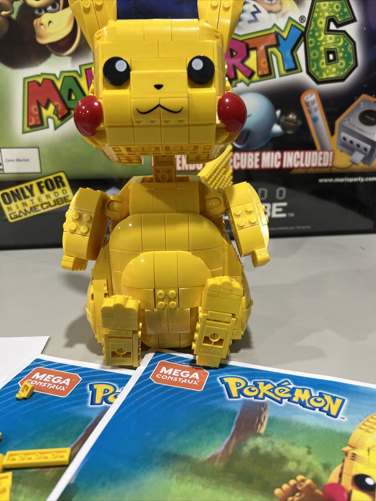 Mega Construx #FVK81 12" JUMBO PIKACHU Pokemon Building Set Manuals read descr