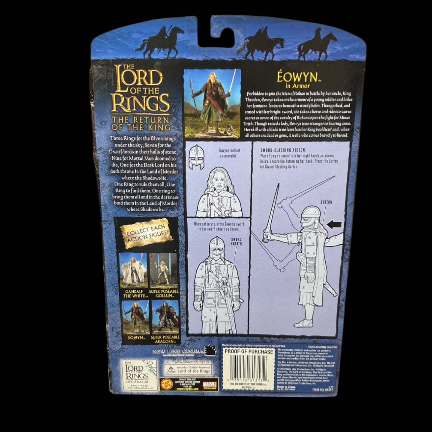 Toy Biz Lord of the Rings Return of the King Eowyn in Armor Figure New LOTR 2003