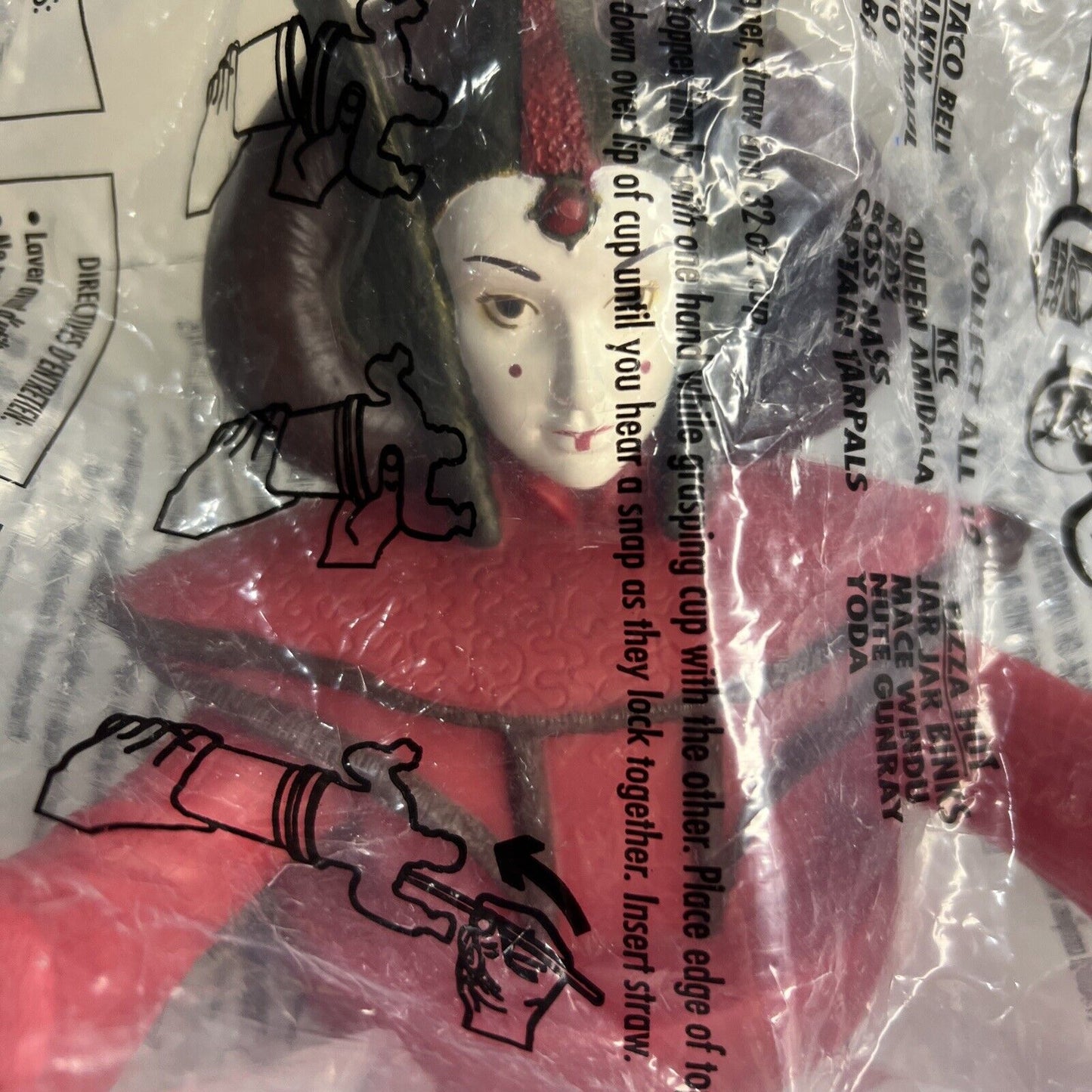 Star Wars Episode I Taco Bell KFC Pizza Hut Queen Amidala Cup Topper NIP