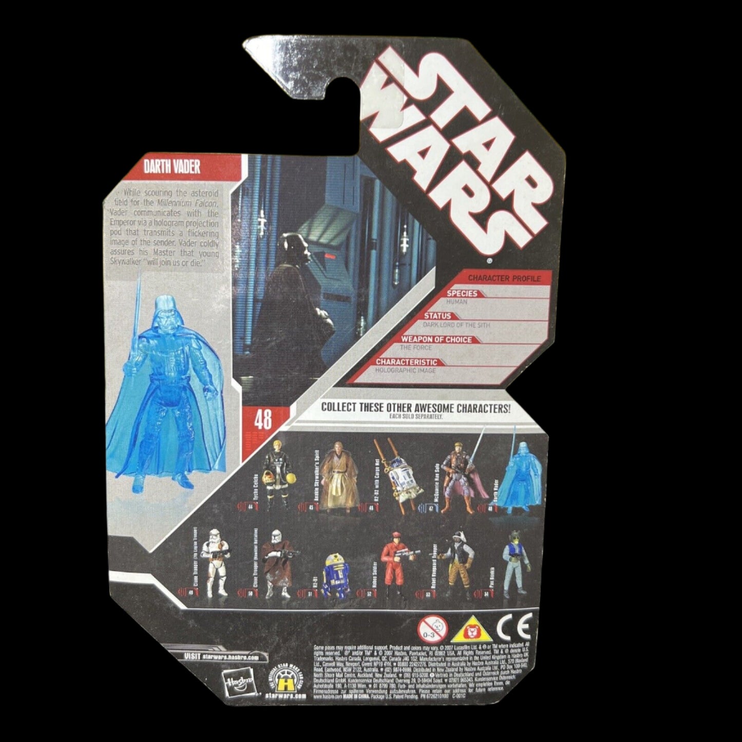 2007 Star Wars Darth Vader Blue Hologram #48 Empire Strikes Back with Coin.
