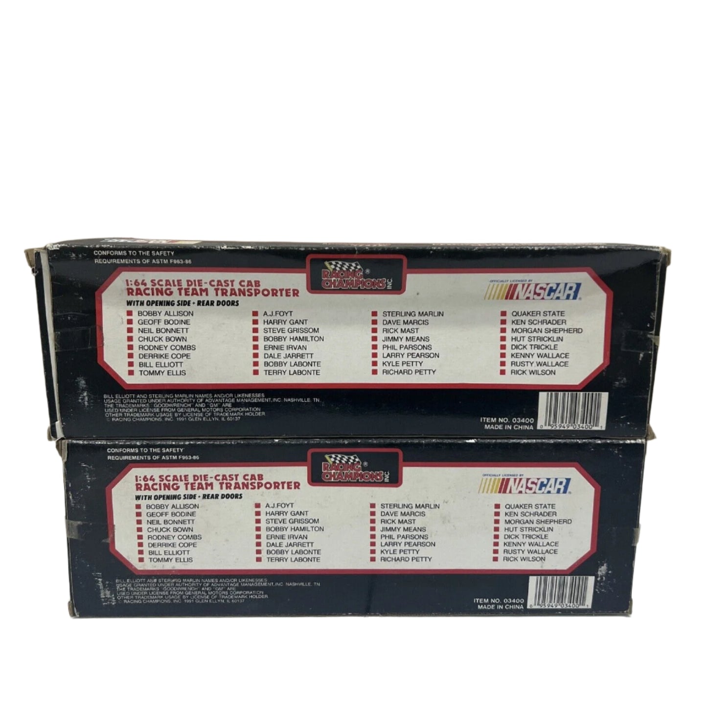 x2 1:64 DIE CAST SEMI-TRUCK RACING TEAM TRANSPORTER CHAMPIONS NASCAR DAVE BOBBY