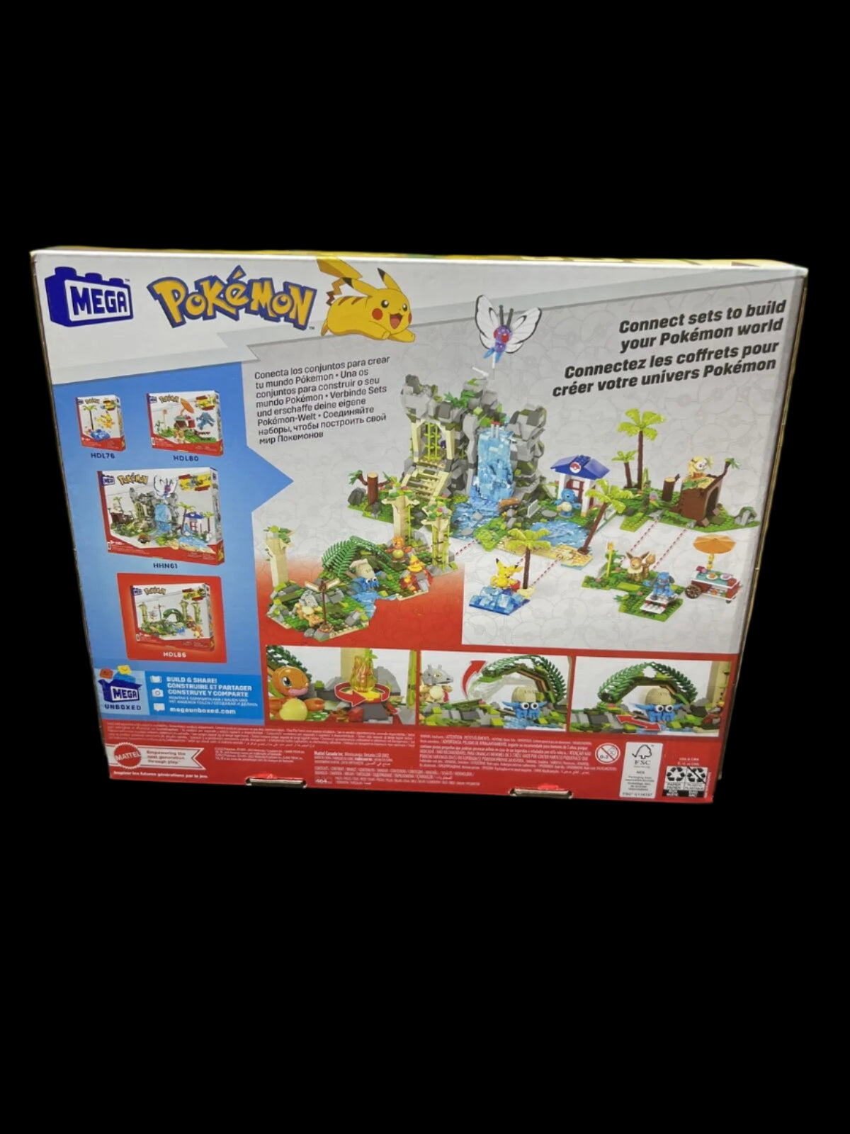 MEGA Pokemon Building Toy Kit, Jungle Ruins with 3 Action Figures 464 Pieces