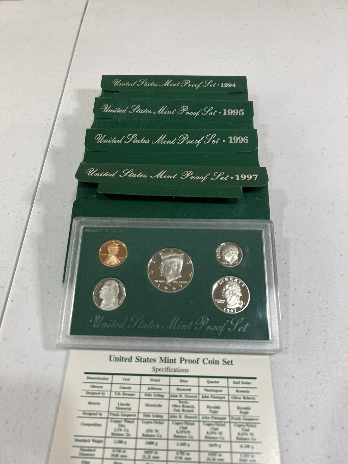 1994-1997 Proof Set United States US Mint Original Government Packaging Box