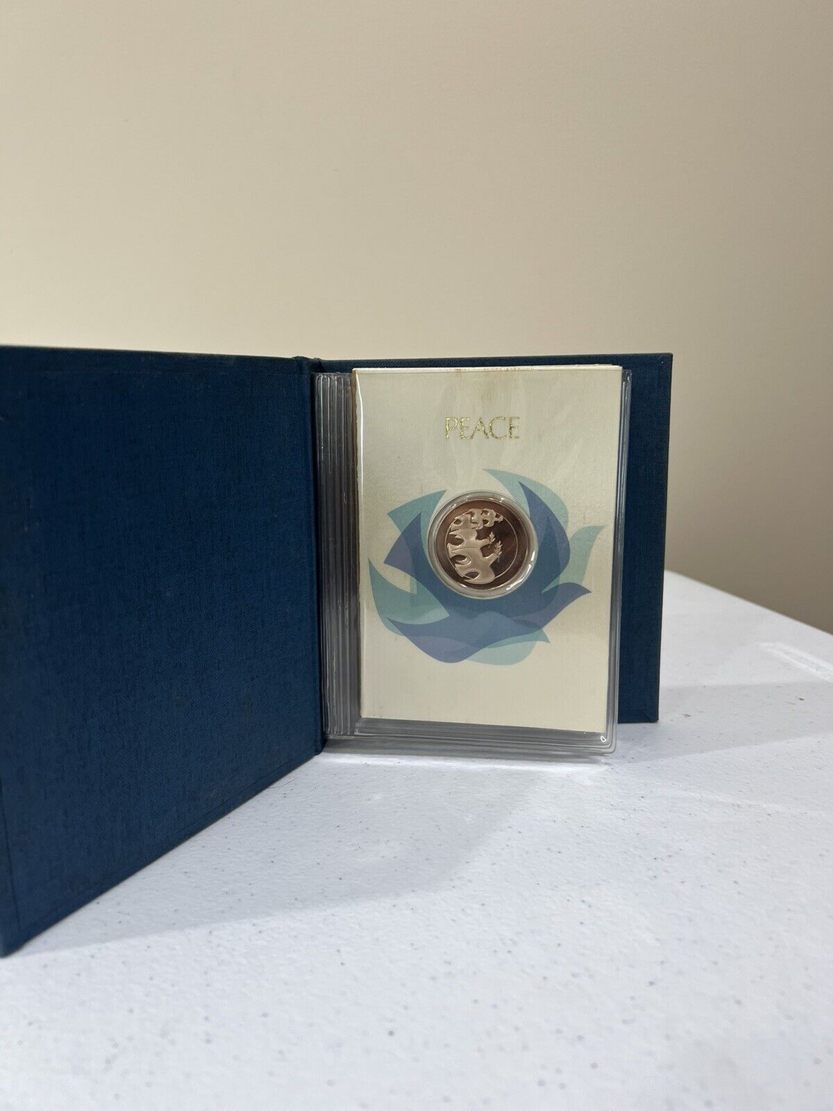 1973 CHRISTMAS FRANKLIN MINT 4 BRONZE MEDAL + CARD SET ORIGINAL 5634L