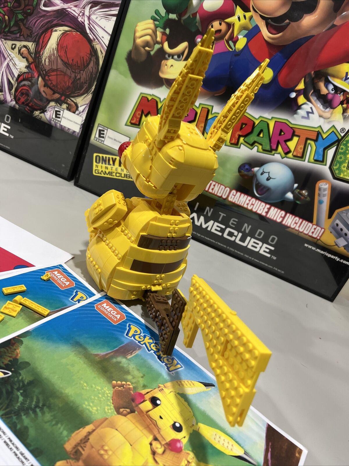 Mega Construx #FVK81 12" JUMBO PIKACHU Pokemon Building Set Manuals read descr