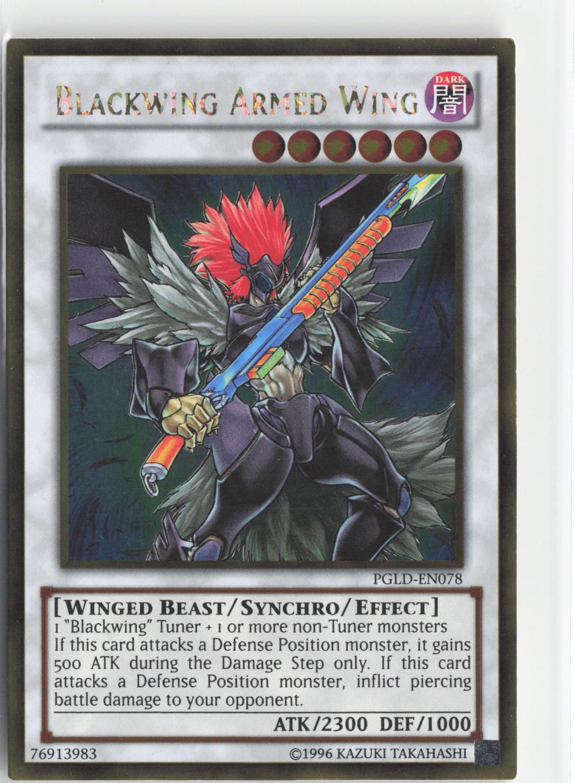 Blackwing Armed Wing PGLD-EN078 Gold Rare Premium Gold Yu-Gi-Oh Unlimited