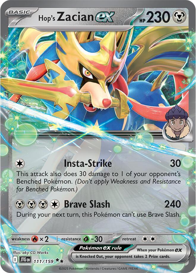 Hop's Zacian ex - 111/159 - SV09: Journey Together (JTG) Pokémon Card TCG