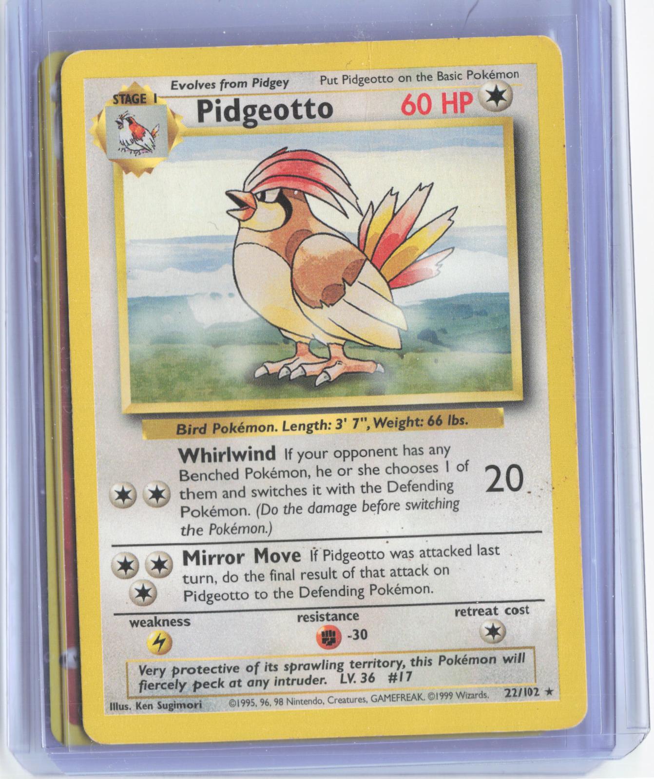 Pidgeotto 22/102 Rare Base Set Unlimited Pokemon TCG Card