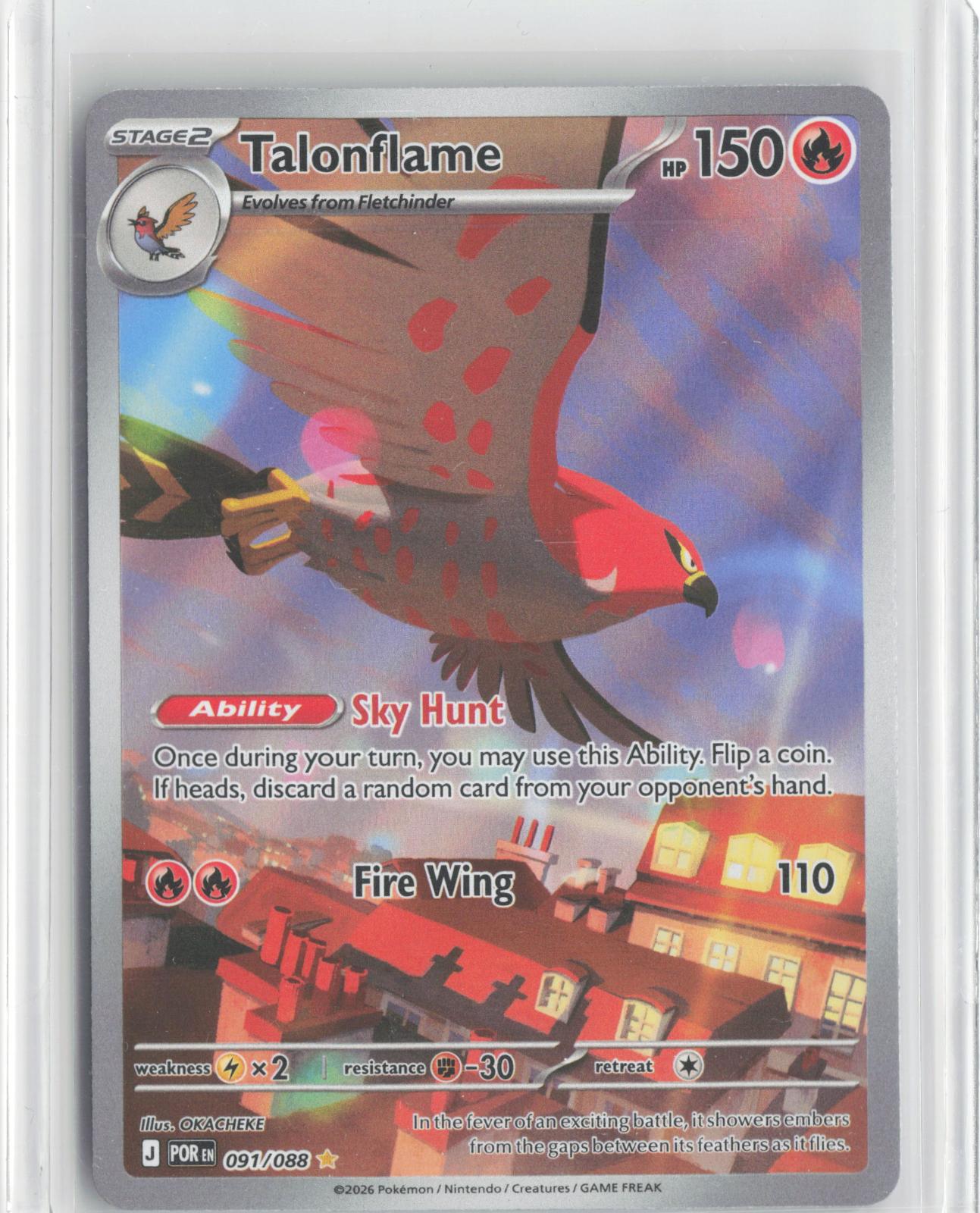 Talonflame 091/088 Holo Illustration Rare Perfect Order Pokemon