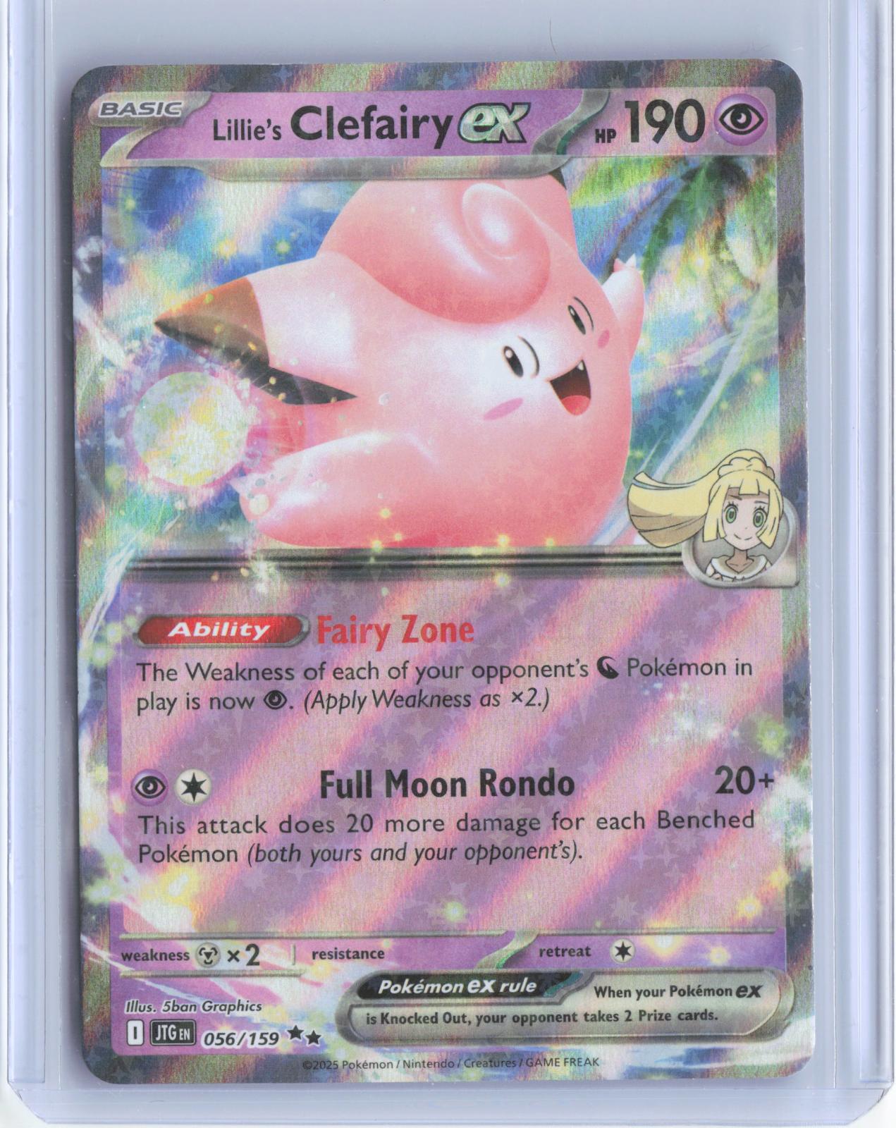 Lillie's Clefairy ex 056/159 Double Rare Journey Together Pokemon TCG Card